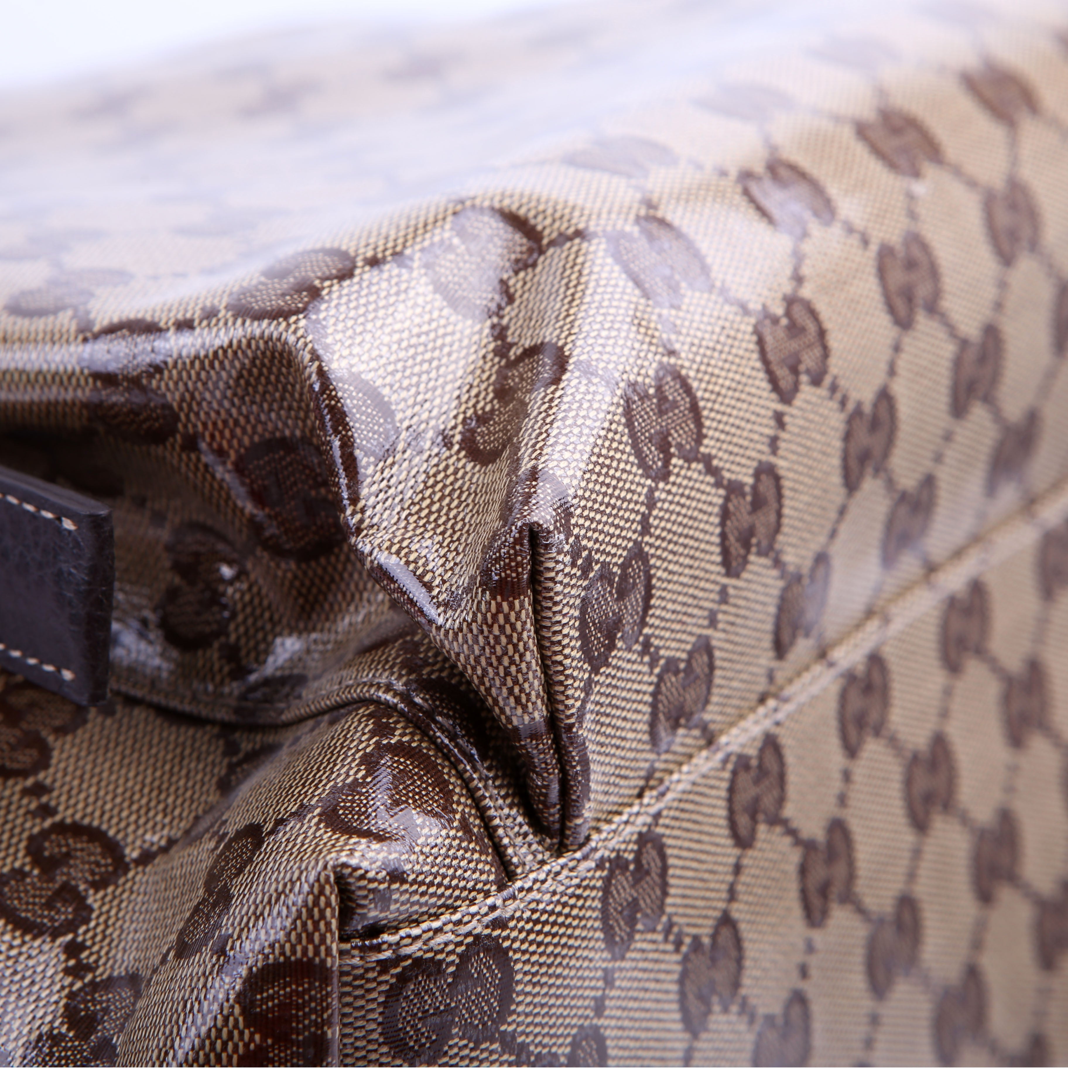 179606 Crystal GG Canvas Backpack Brown