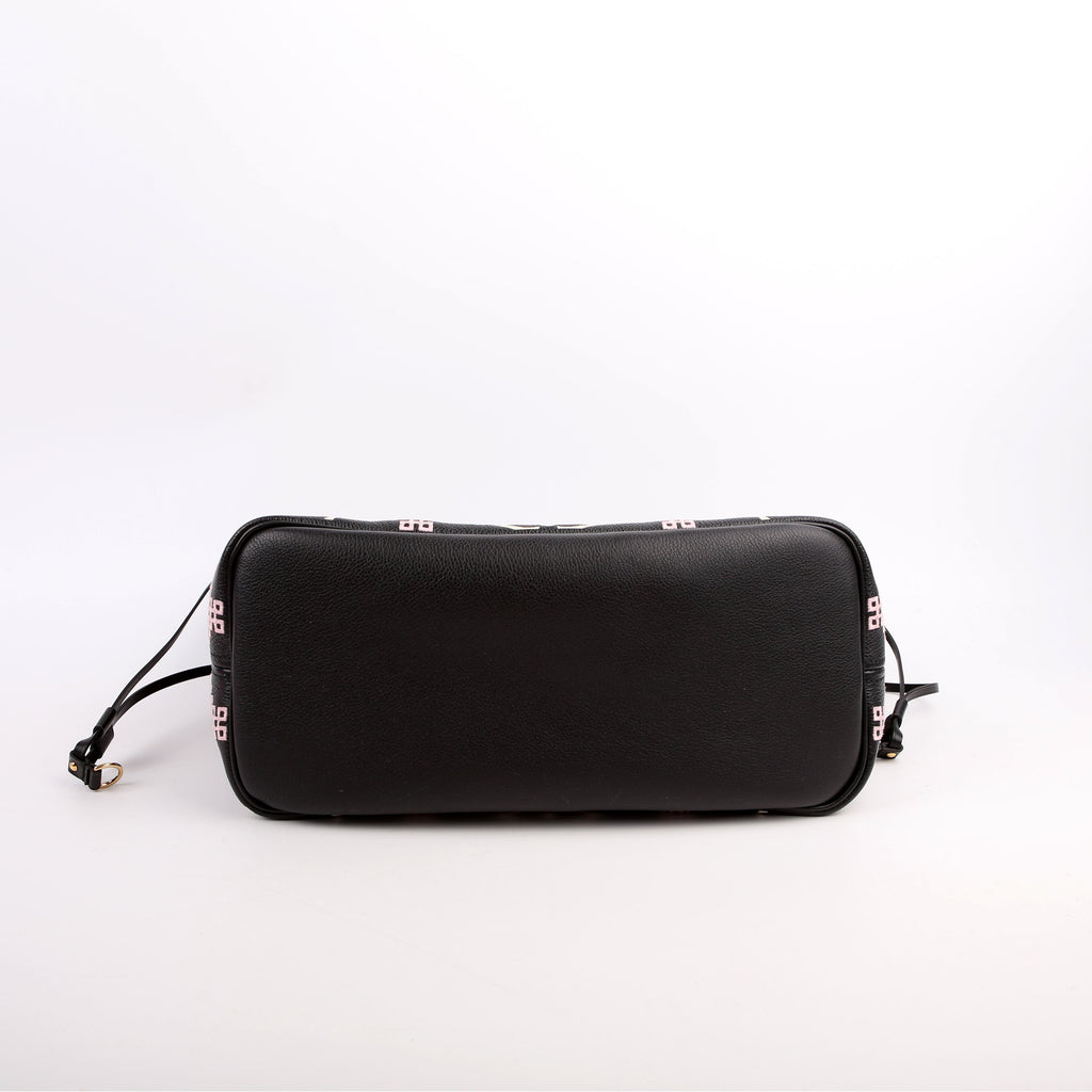 Neverfull With Wallet MM Giant Empreinte Broderies Black/Pink
