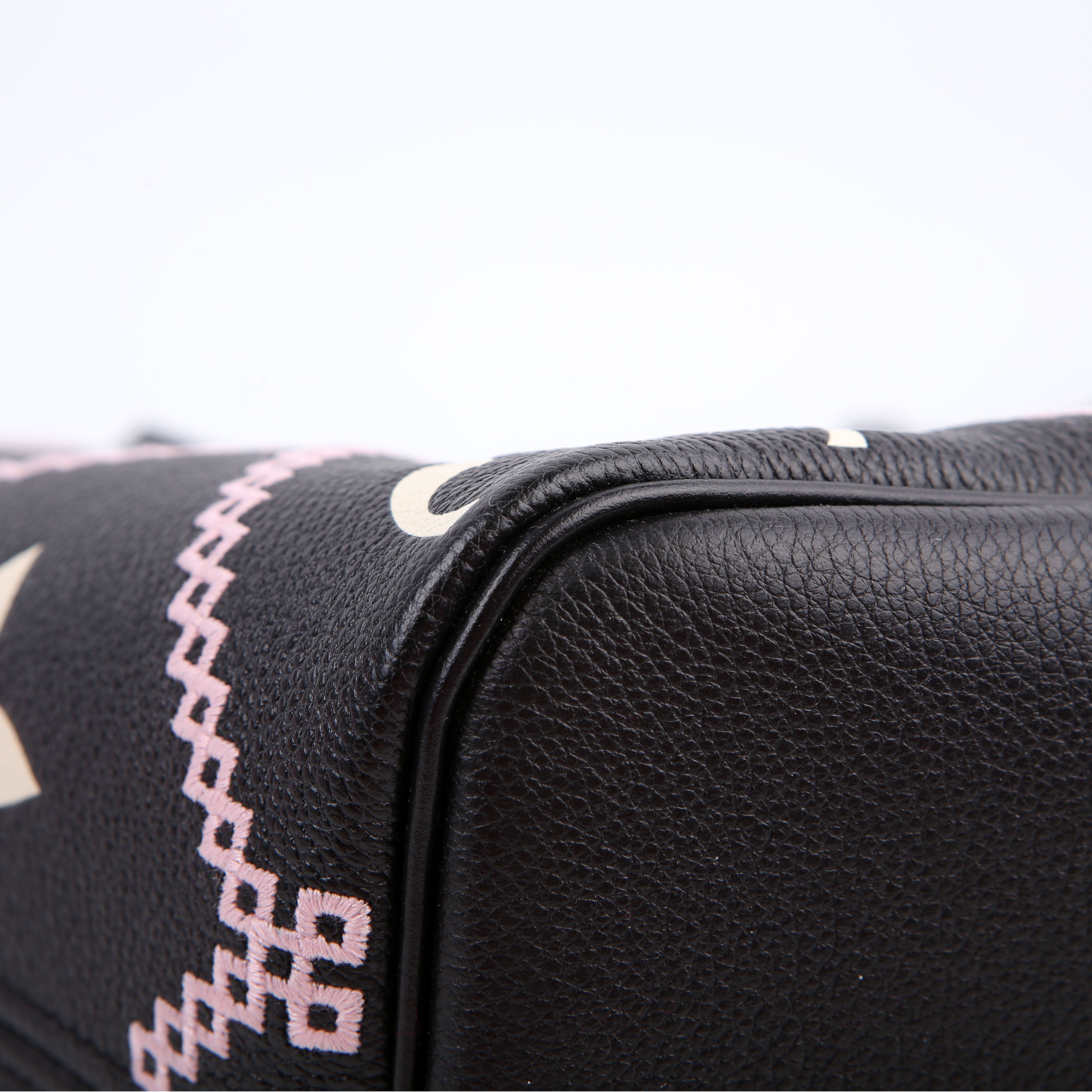 Neverfull With Wallet MM Giant Empreinte Broderies Black/Pink