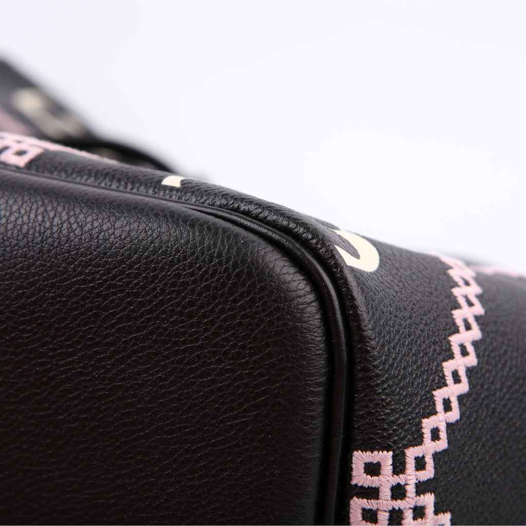 Neverfull With Wallet MM Giant Empreinte Broderies Black/Pink
