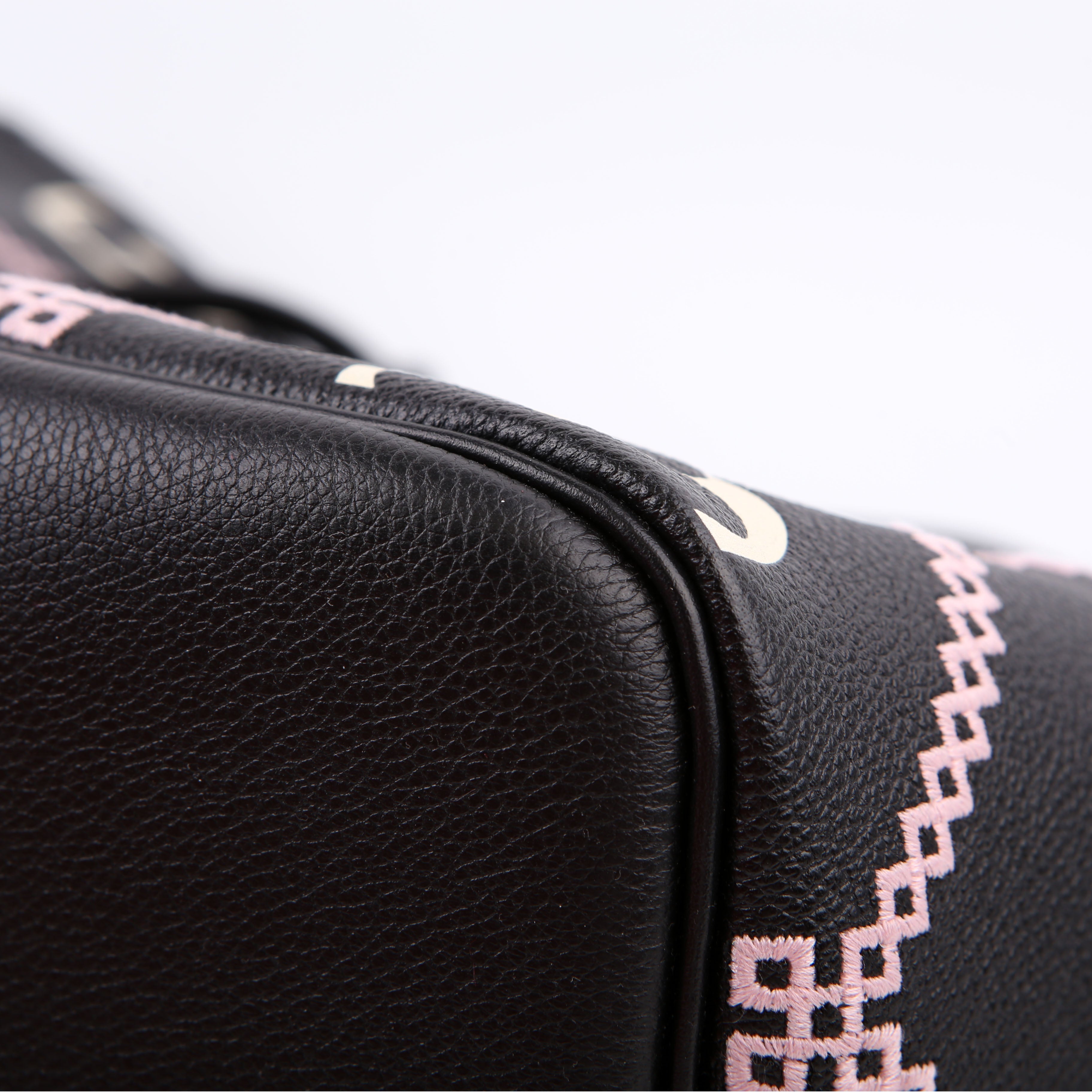Neverfull With Wallet MM Giant Empreinte Broderies Black/Pink