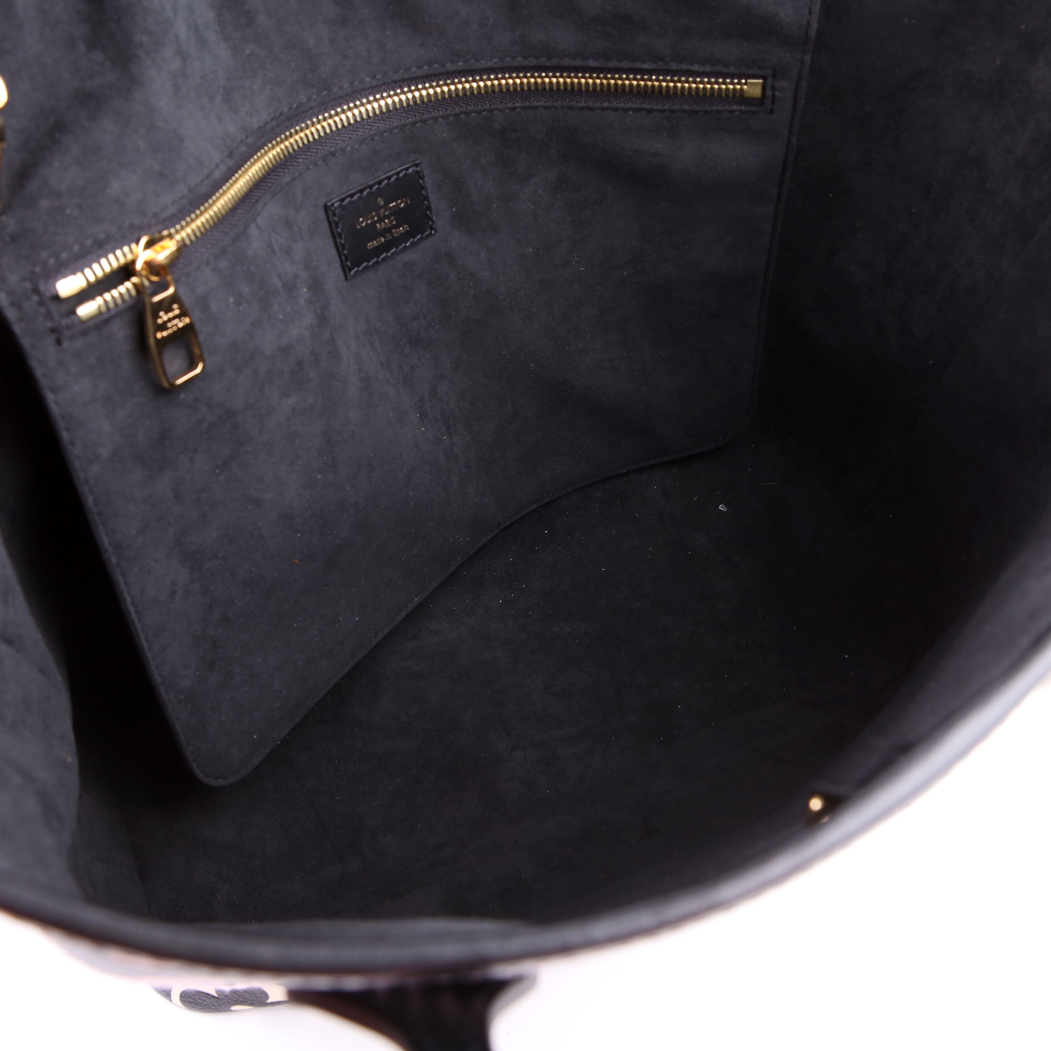 Neverfull With Wallet MM Giant Empreinte Broderies Black/Pink