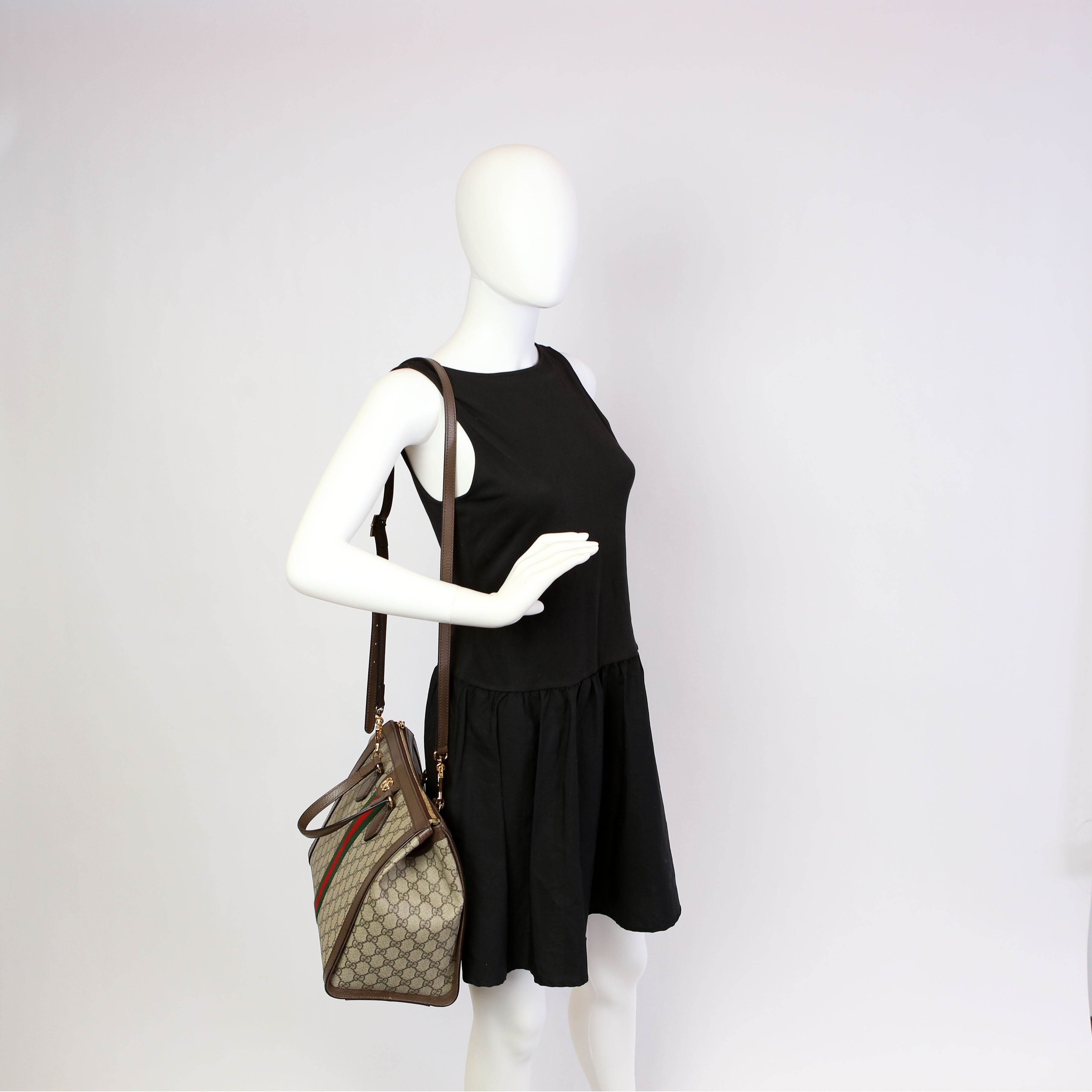 Gucci 524537 Ophidia GG Medium Tote Brown