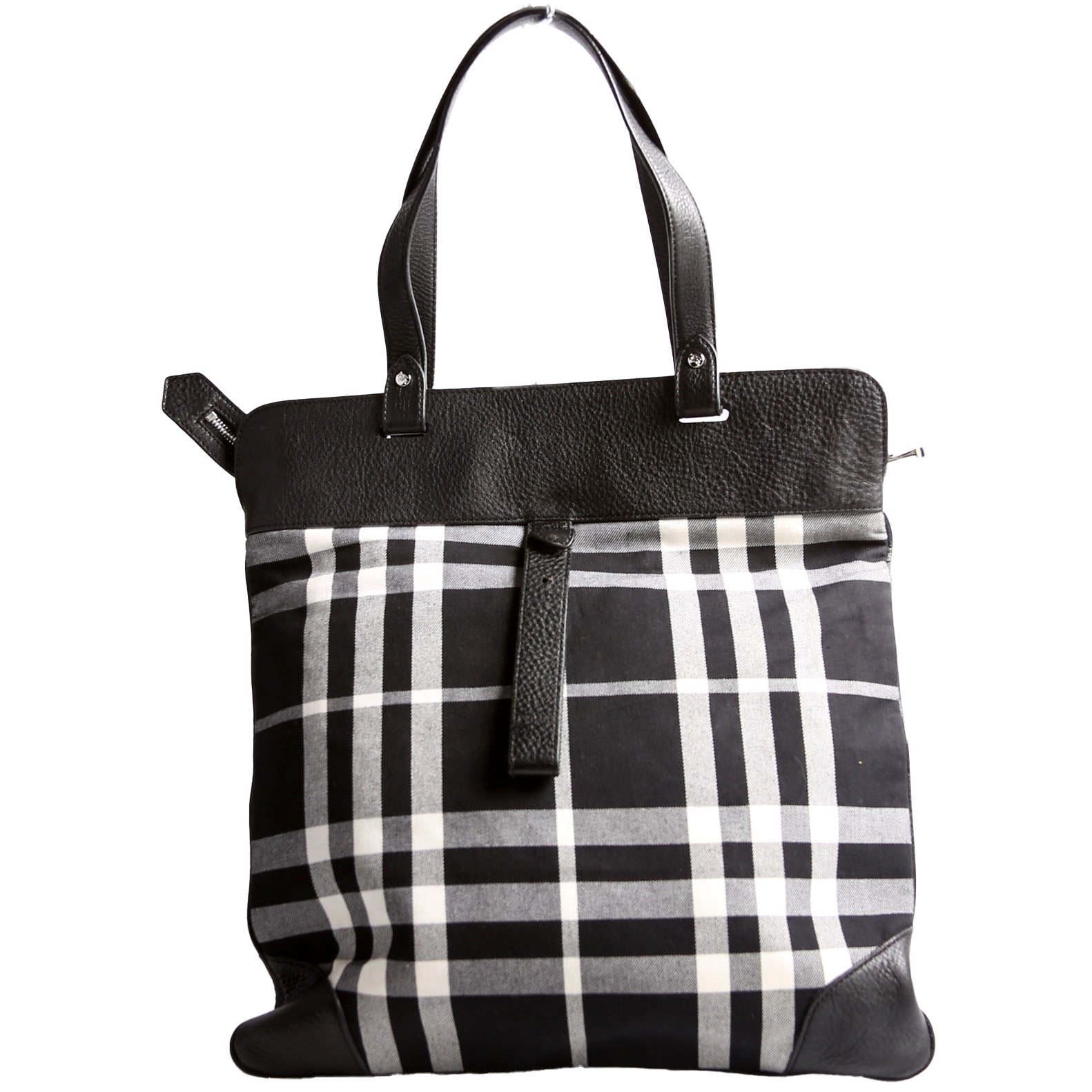 Stowell Roll-Up Canvas Tote Black/White