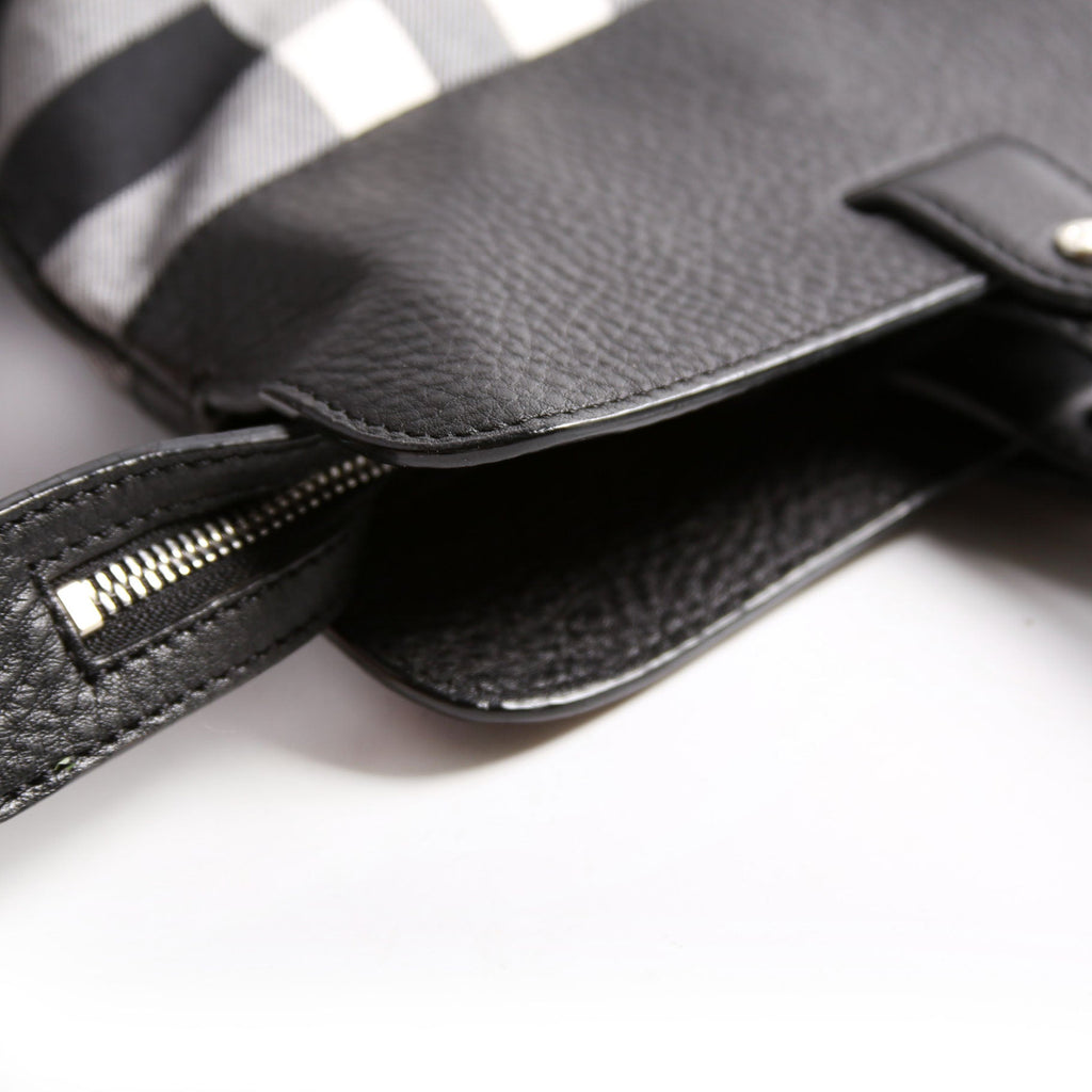 Stowell Roll-Up Canvas Tote Black/White
