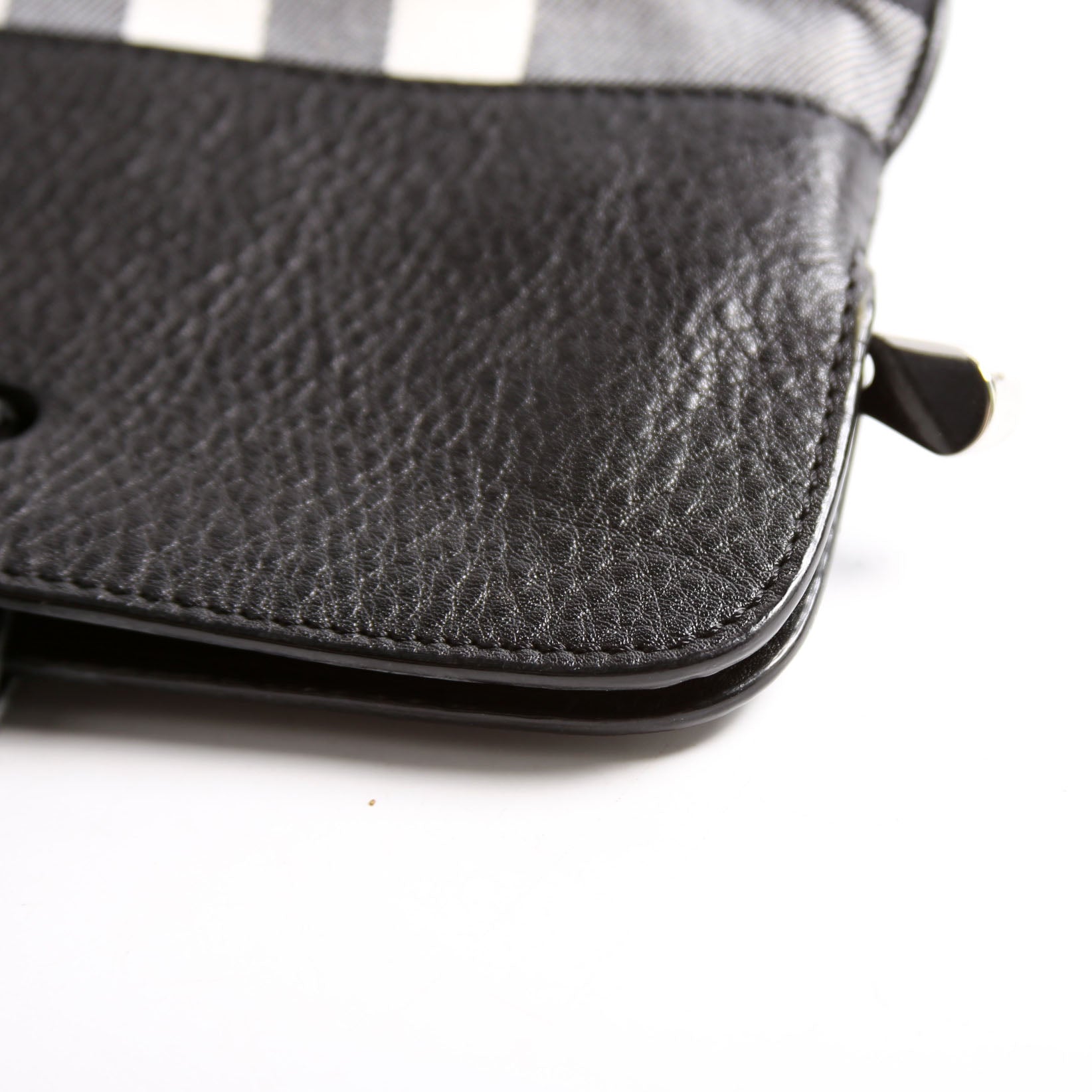Stowell Roll-Up Canvas Tote Black/White