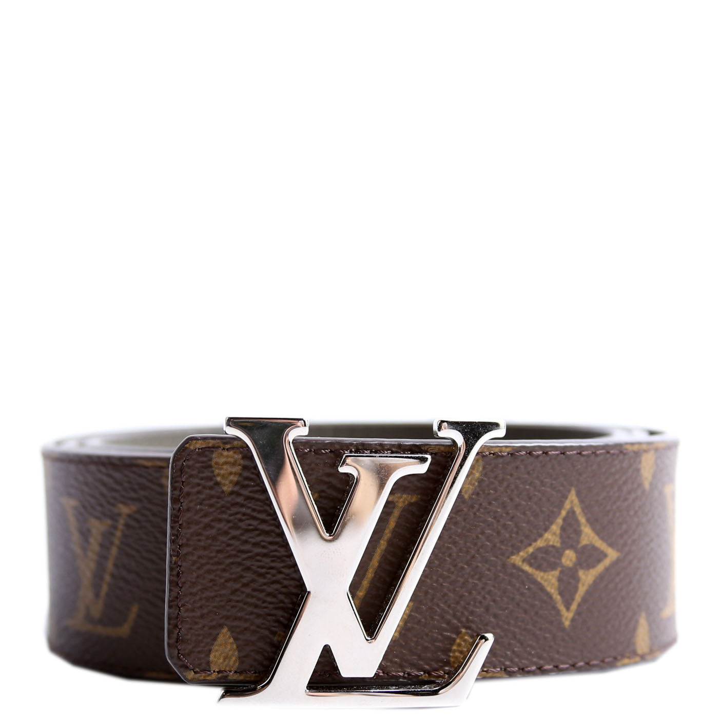 LV Initiales 40MM Reversible Leather/Monogram Belt Size 90/36 Black