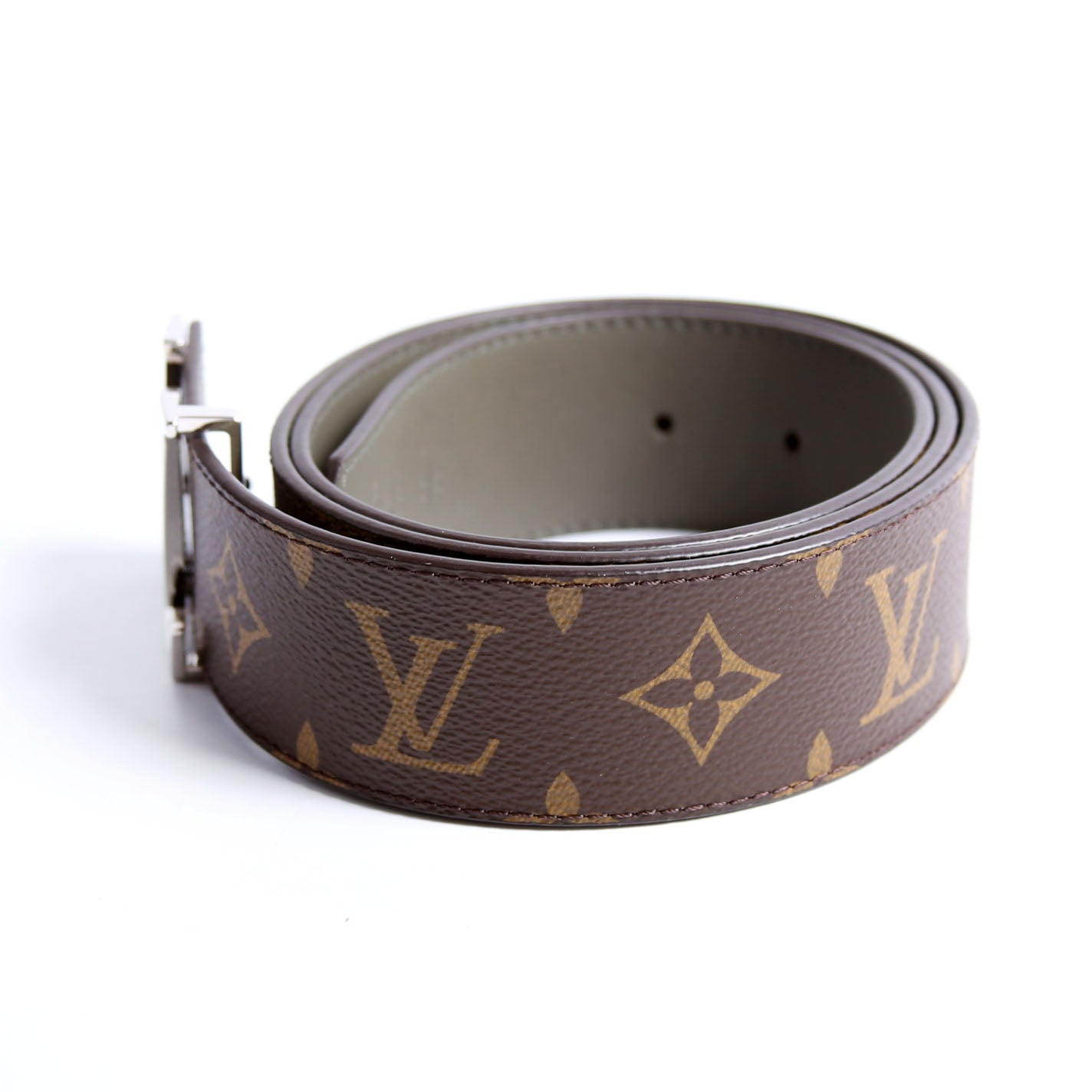 LV Initiales 40MM Reversible Leather/Monogram Belt Size 90/36 Black
