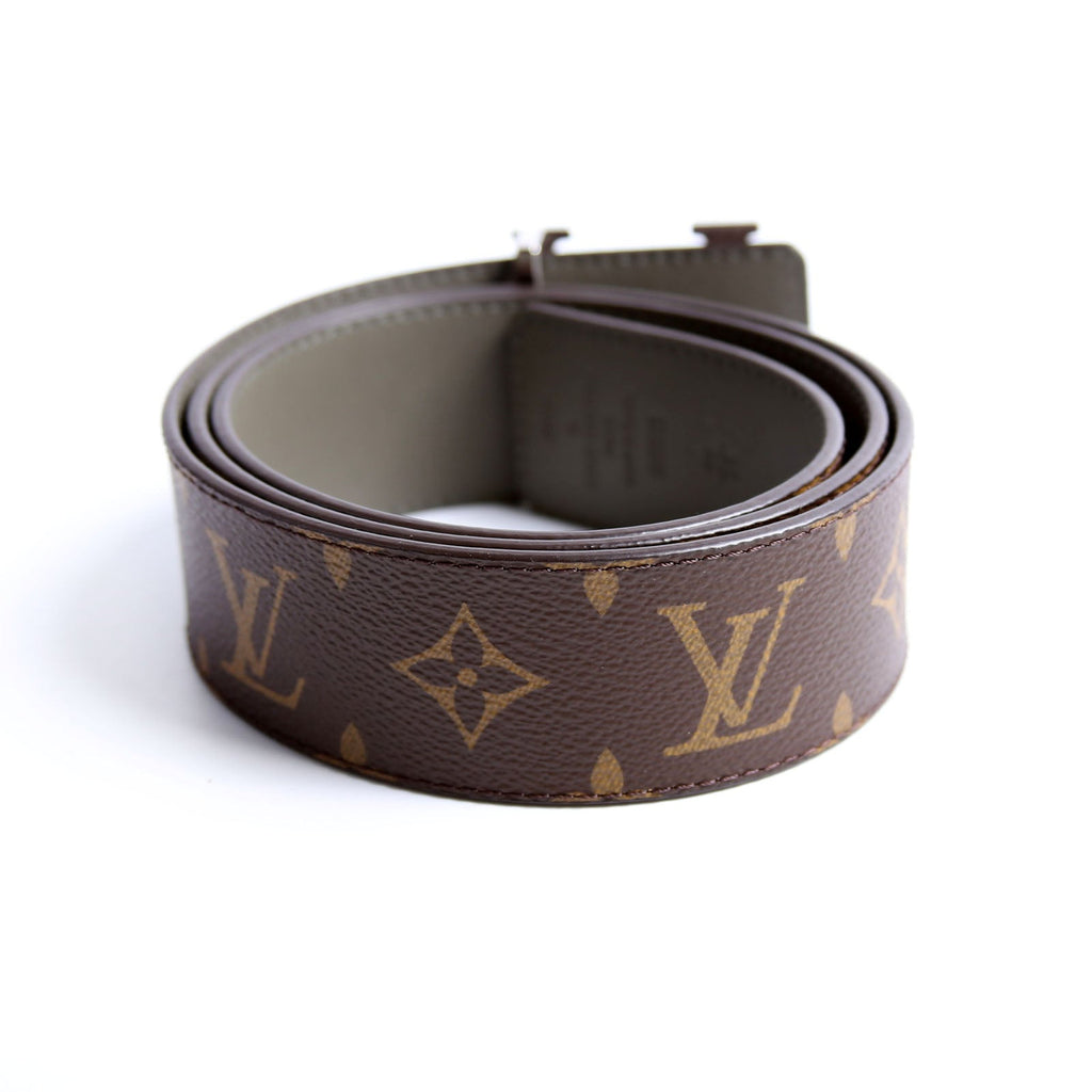 LV Initiales 40MM Reversible Leather/Monogram Belt Size 90/36 Black