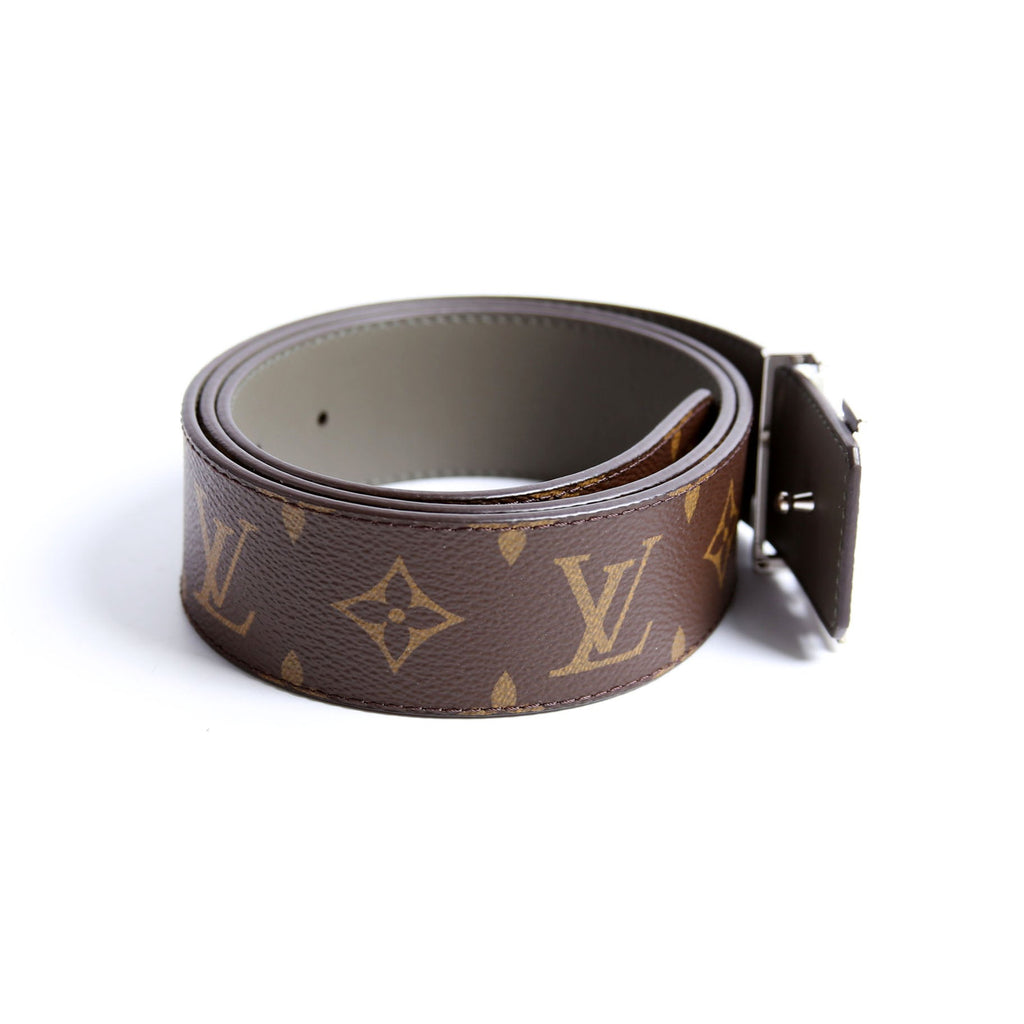 LV Initiales 40MM Reversible Leather/Monogram Belt Size 90/36 Black