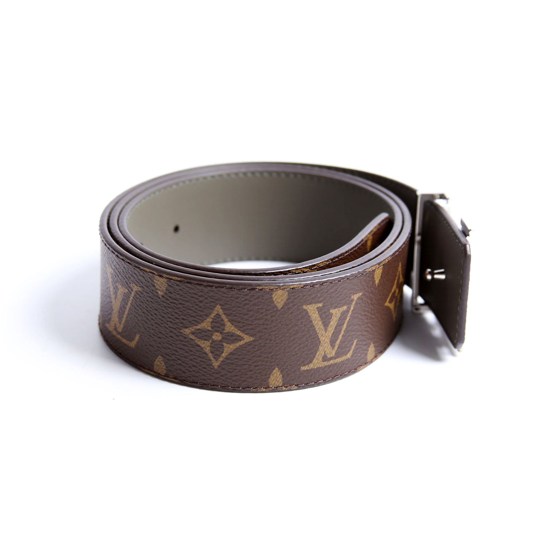 LV Initiales 40MM Reversible Leather/Monogram Belt Size 90/36 Black