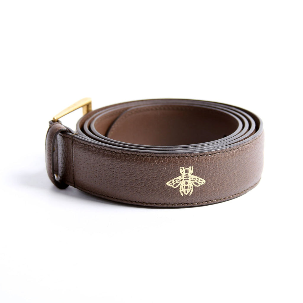Gucci 495125 Bee Star Belt Size 120/48 Brown/Gold