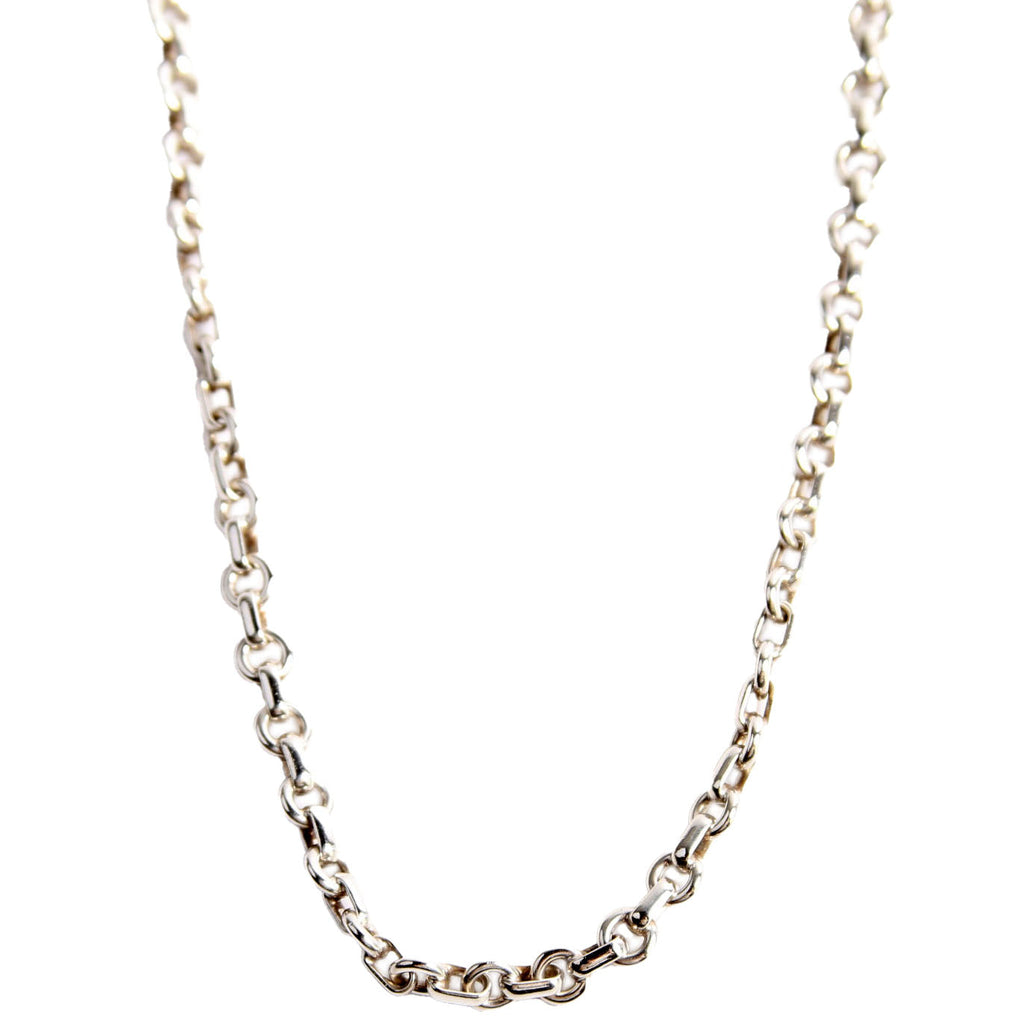 Donut Oval Link 16IN Chain Necklace 925