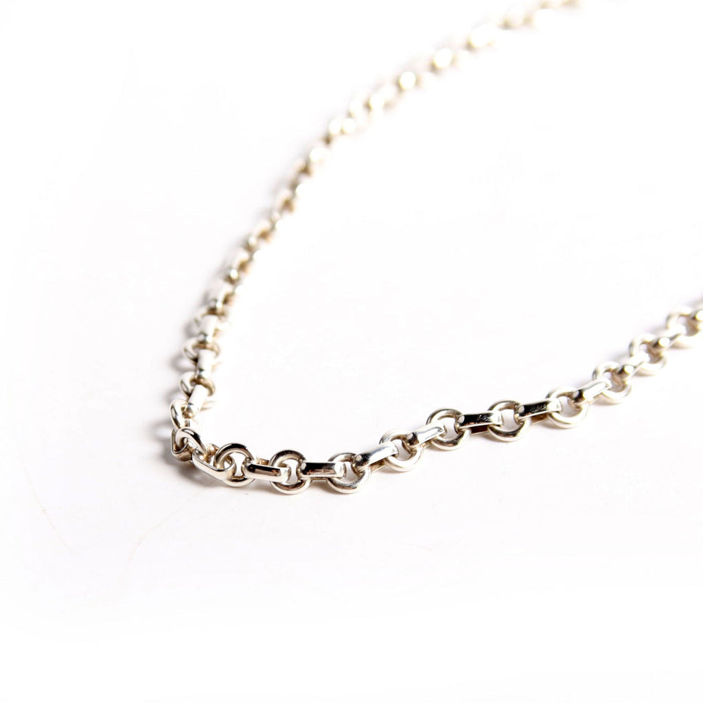 Donut Oval Link 16IN Chain Necklace 925