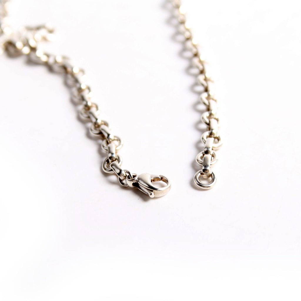 Donut Oval Link 16IN Chain Necklace 925
