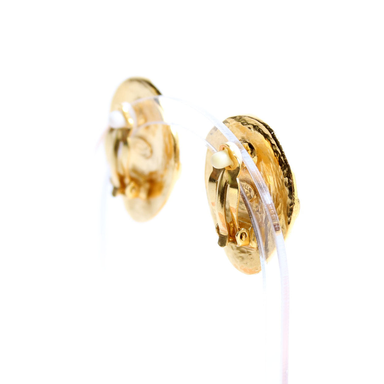 CC Stone Clip-On Vintage Earrings Gold/Teal