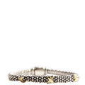Three Station Caviar Beaded 3MM Bracelet 925/750