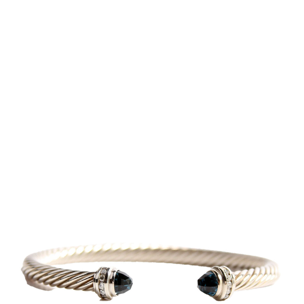 Classic Cable 5MM Bracelet 925/Pave/Topaz