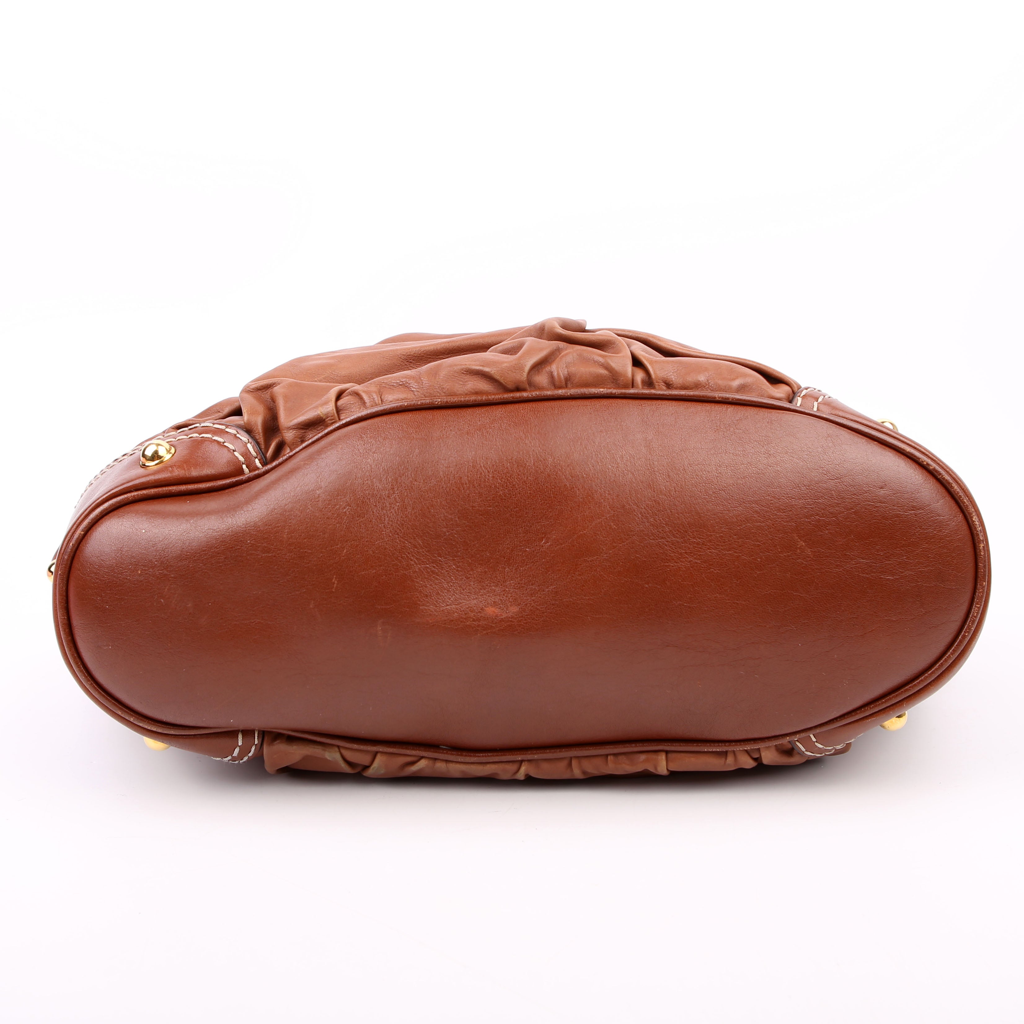 Gucci 203546 Leather Jockey Hobo Brown