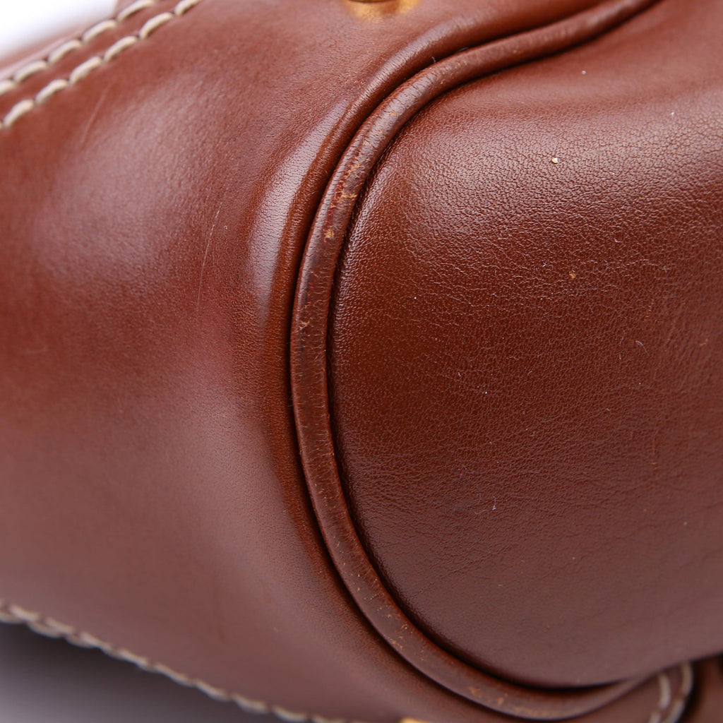 Gucci 203546 Leather Jockey Hobo Brown