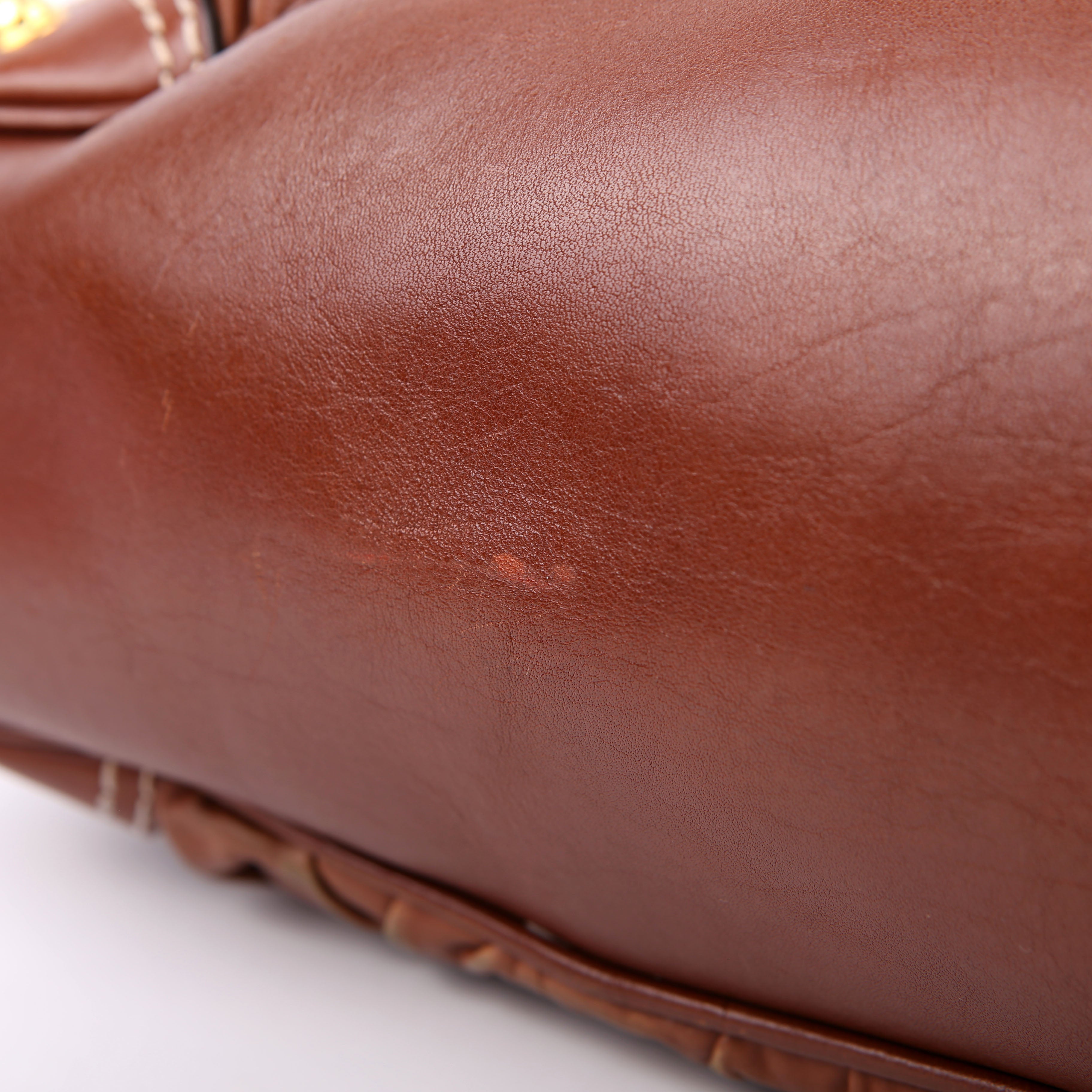 Gucci 203546 Leather Jockey Hobo Brown