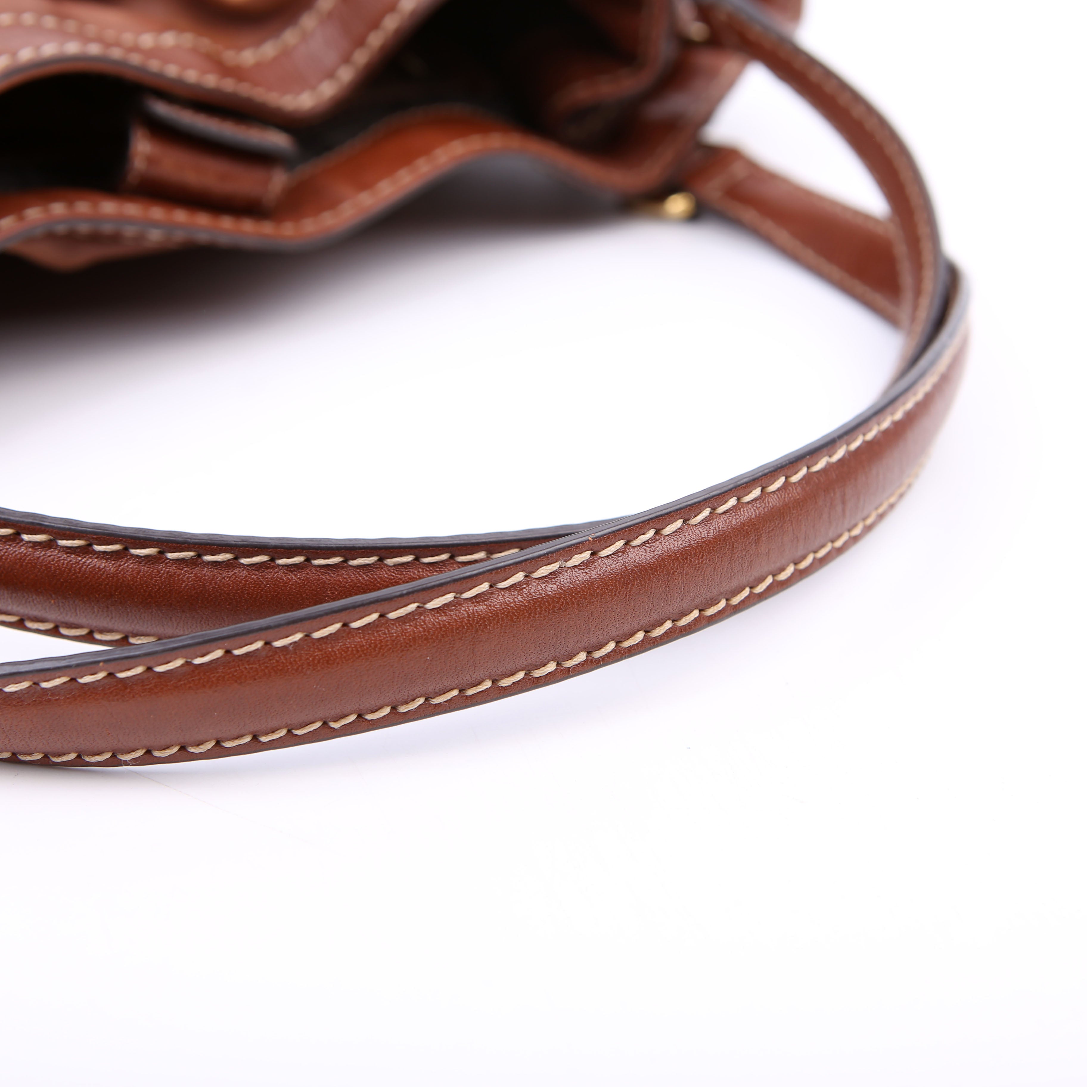 Gucci 203546 Leather Jockey Hobo Brown
