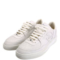 CC Logo Calfskin Sneakers Size 41 White