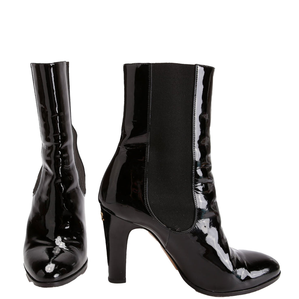 CC Patent Ankle Boots Size 38 Black