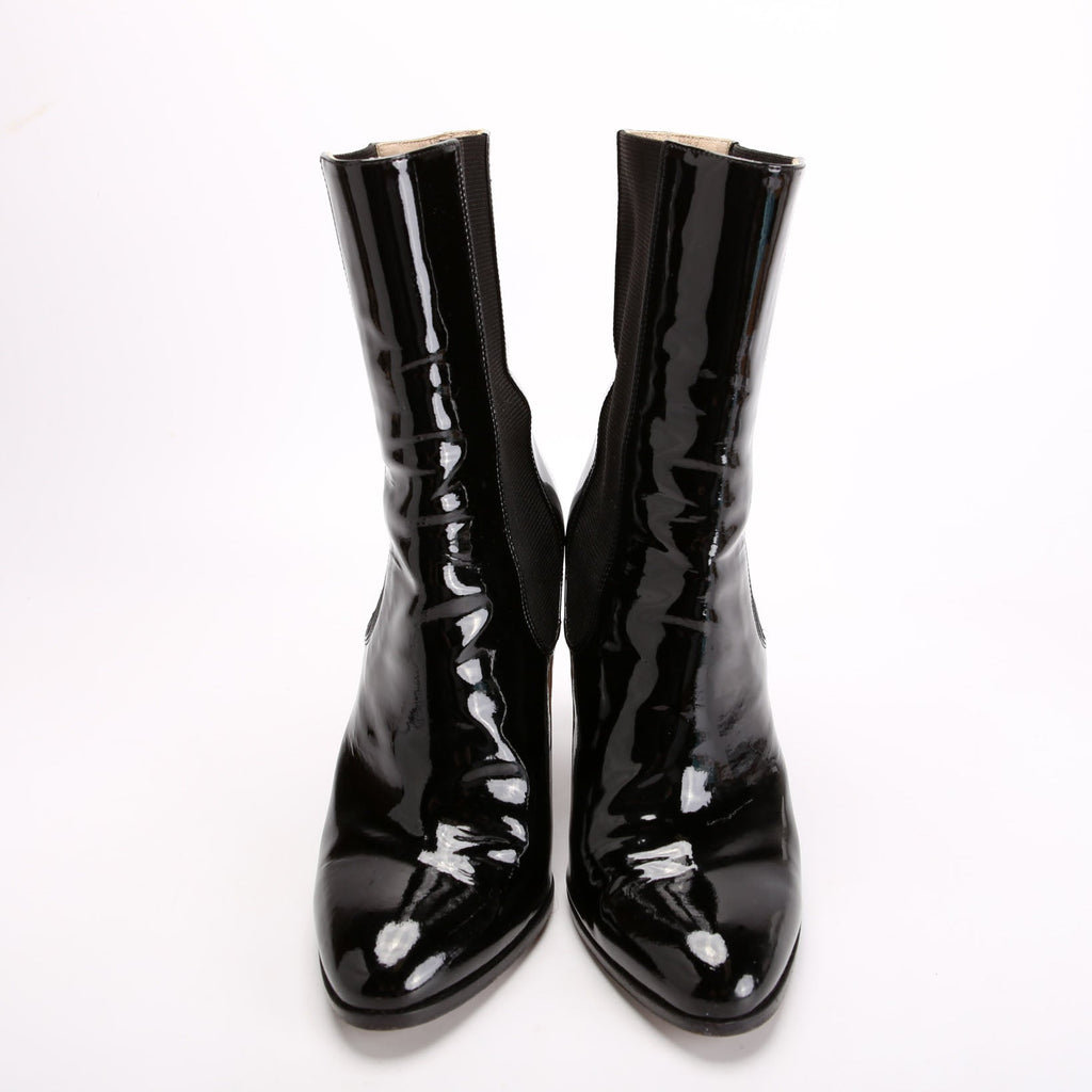 CC Patent Ankle Boots Size 38 Black