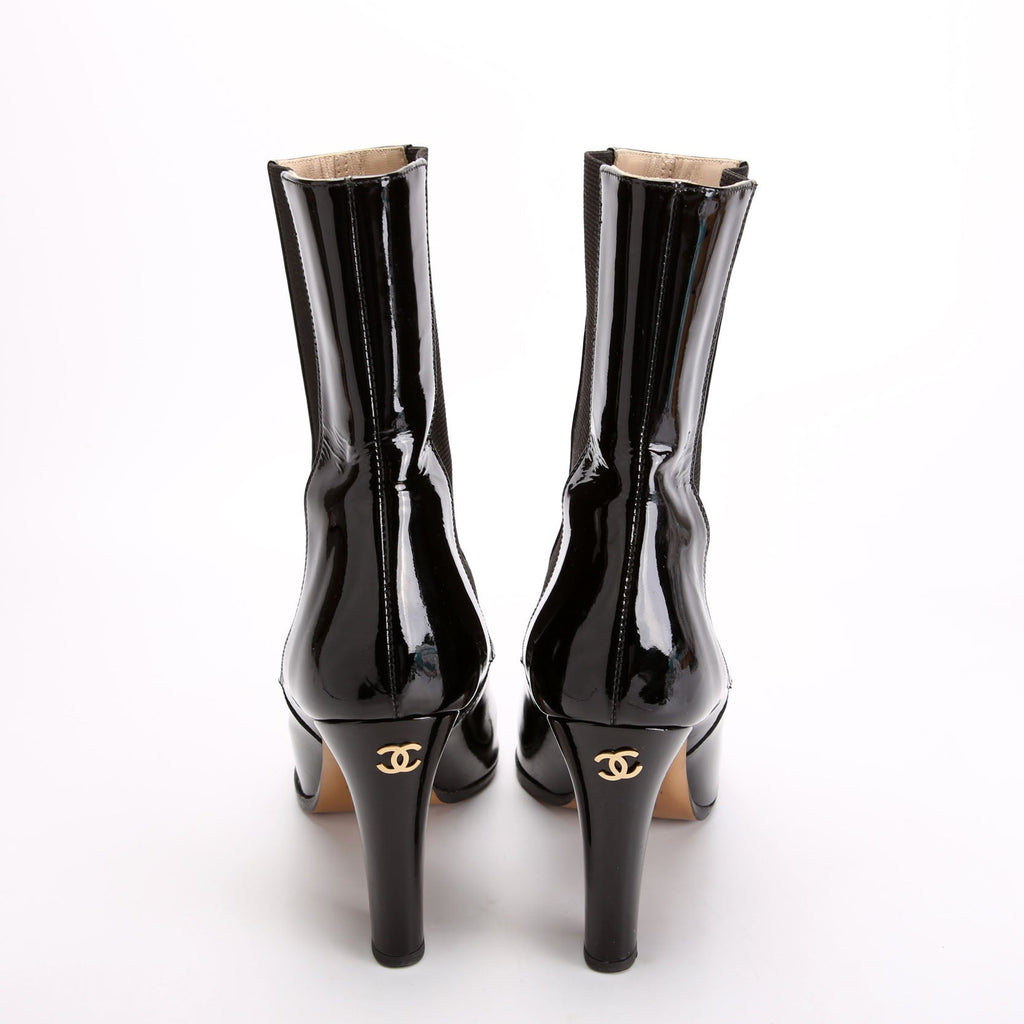 CC Patent Ankle Boots Size 38 Black