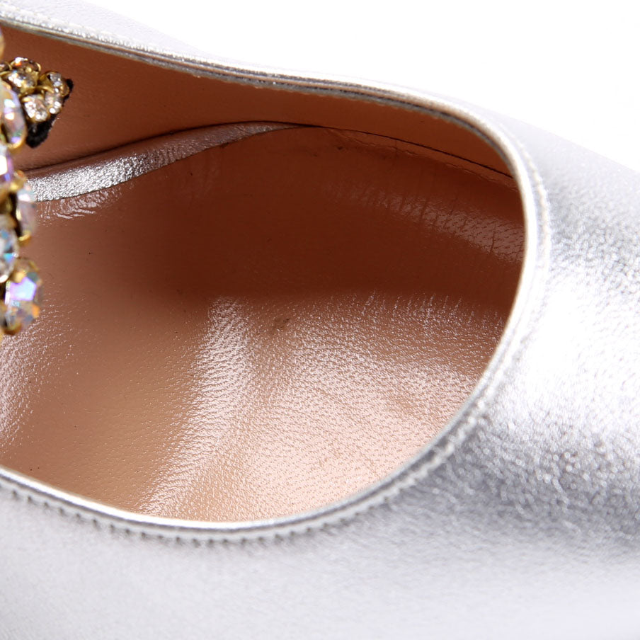 Heart Crystal Pumps Size 39.5 Silver
