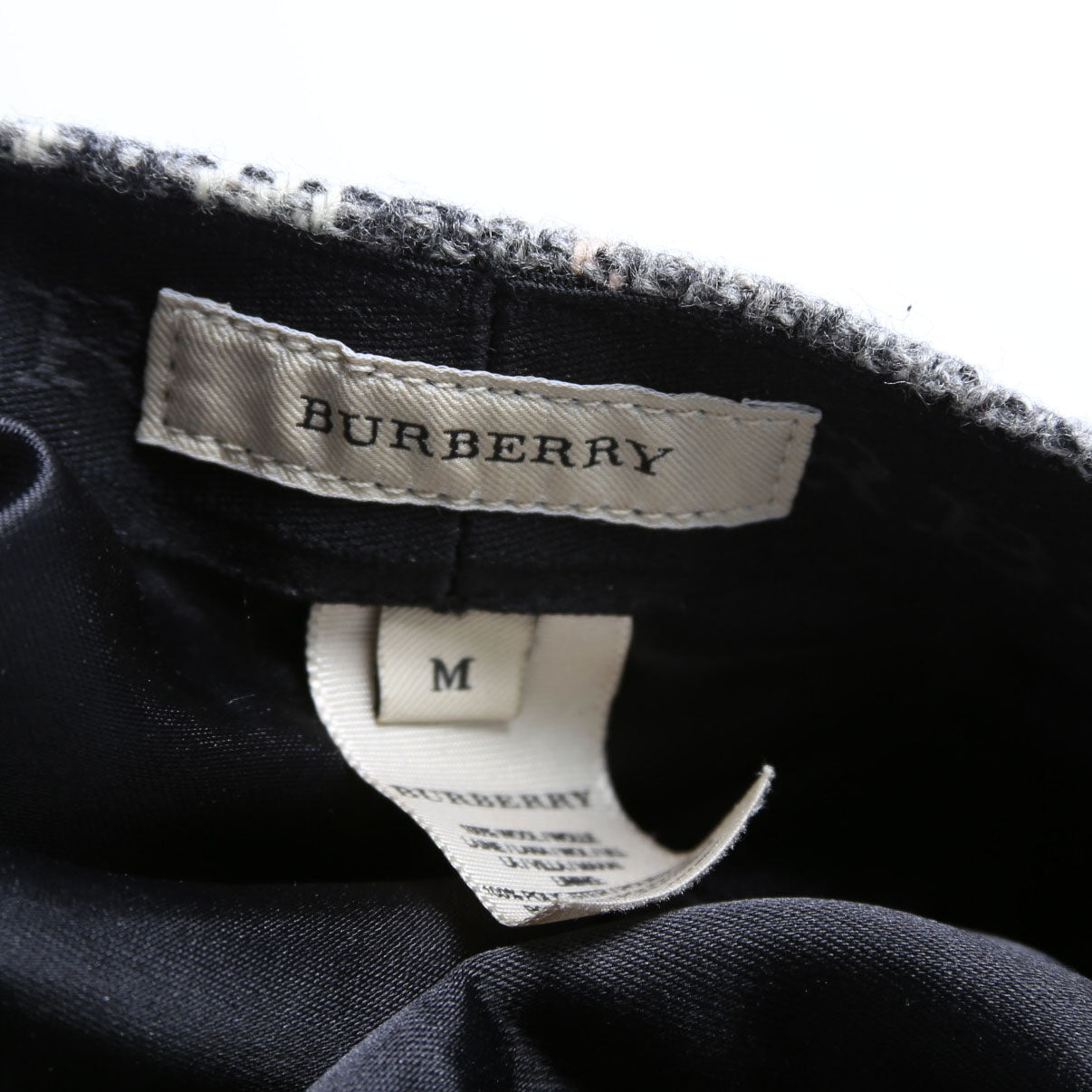 Check Newsboy Wool Hat Size M Grey