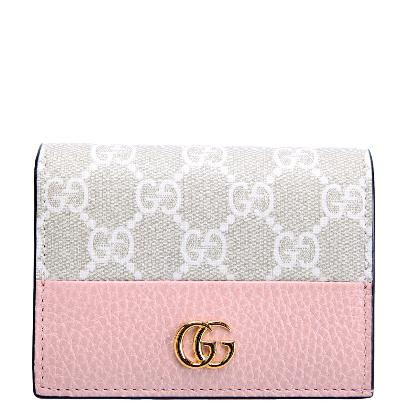 658610 GG Supreme Marmont Card Case Biege/Pink