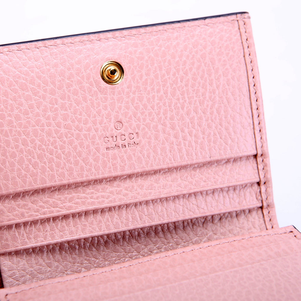 658610 GG Supreme Marmont Card Case Biege/Pink