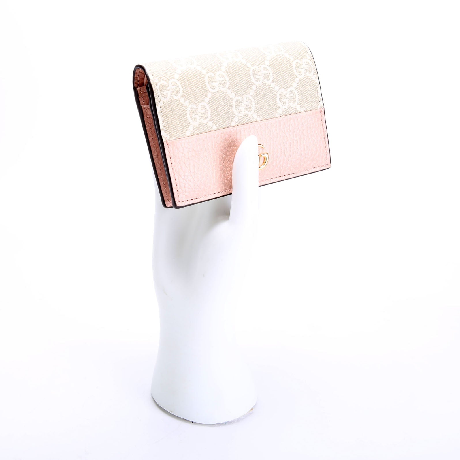 658610 GG Supreme Marmont Card Case Biege/Pink