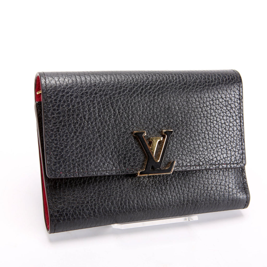 Capucines Wallet Compact Black/Pink
