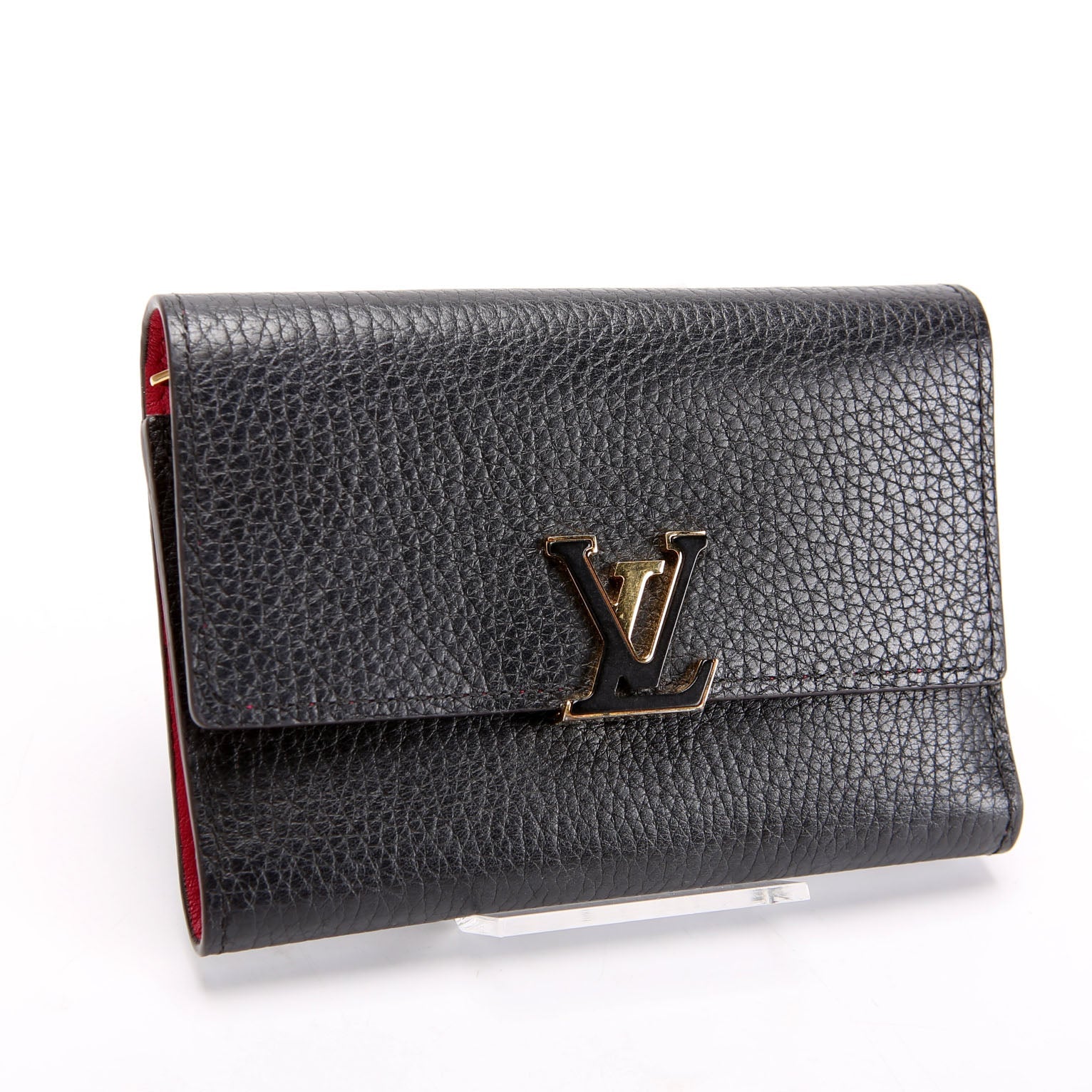 Capucines Wallet Compact Black/Pink