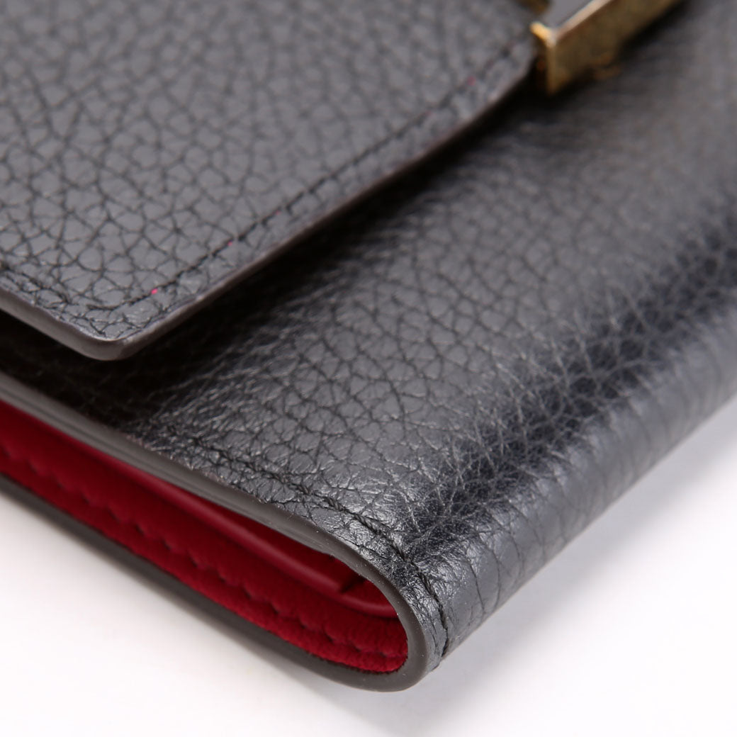 Capucines Wallet Compact Black/Pink