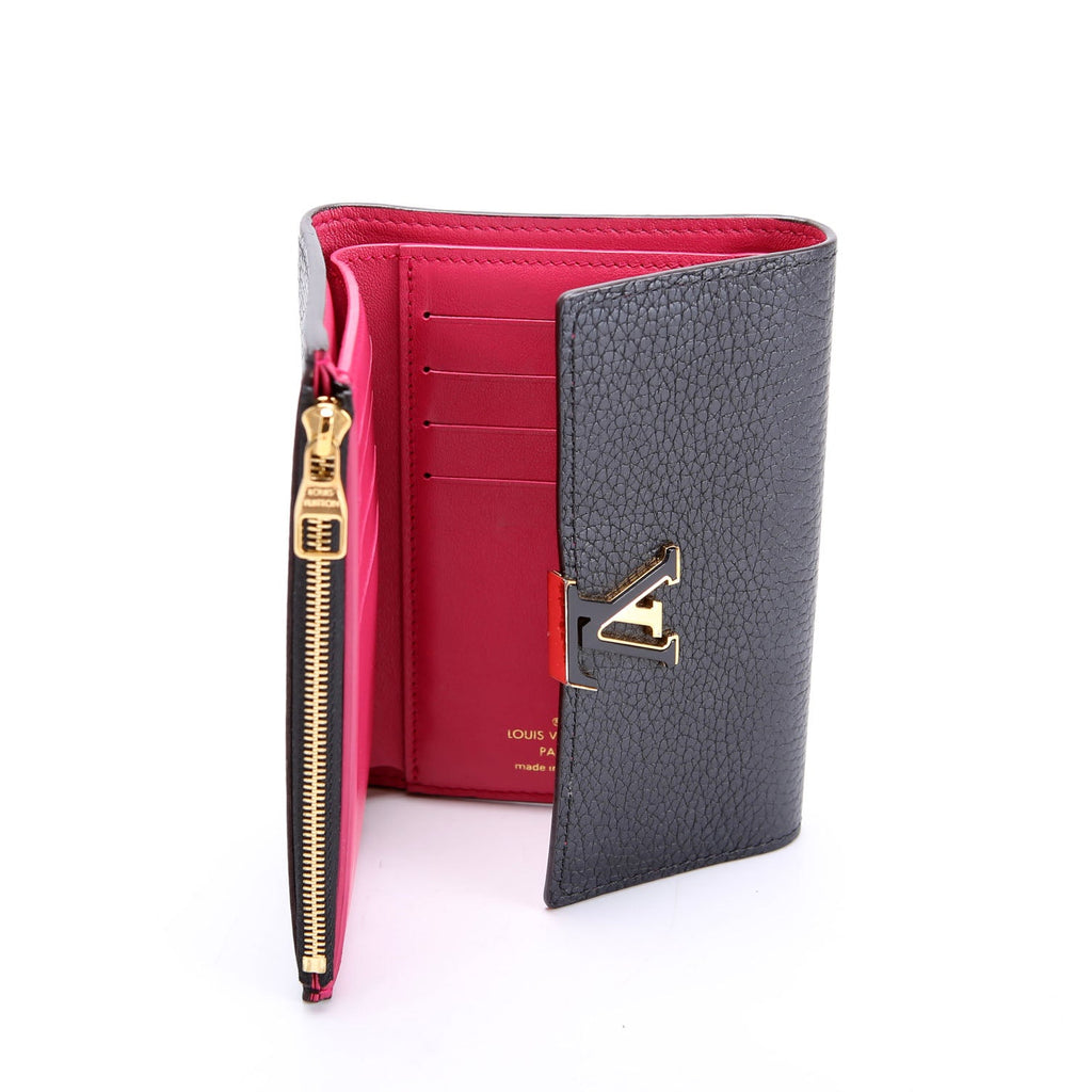 Capucines Wallet Compact Black/Pink
