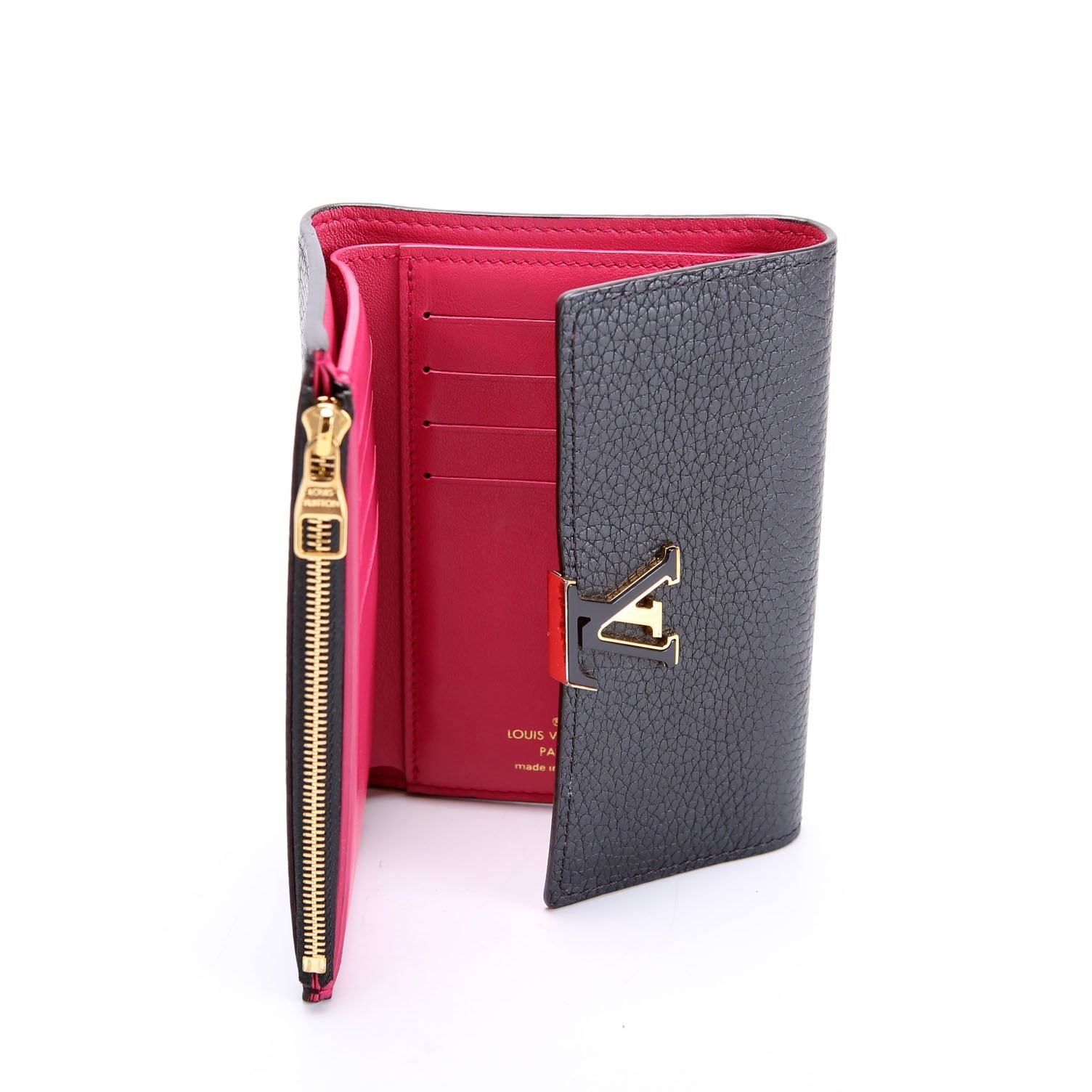 Capucines Wallet Compact Black/Pink