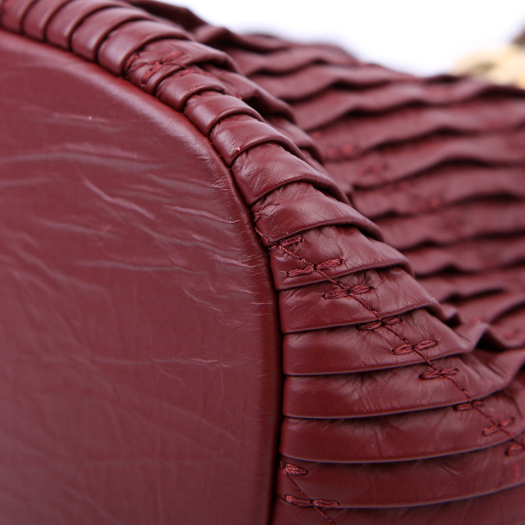 Coco Pleats Drawstring Bag 25M Maroon