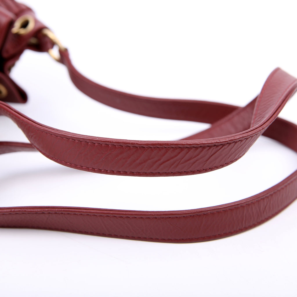 Coco Pleats Drawstring Bag 25M Maroon