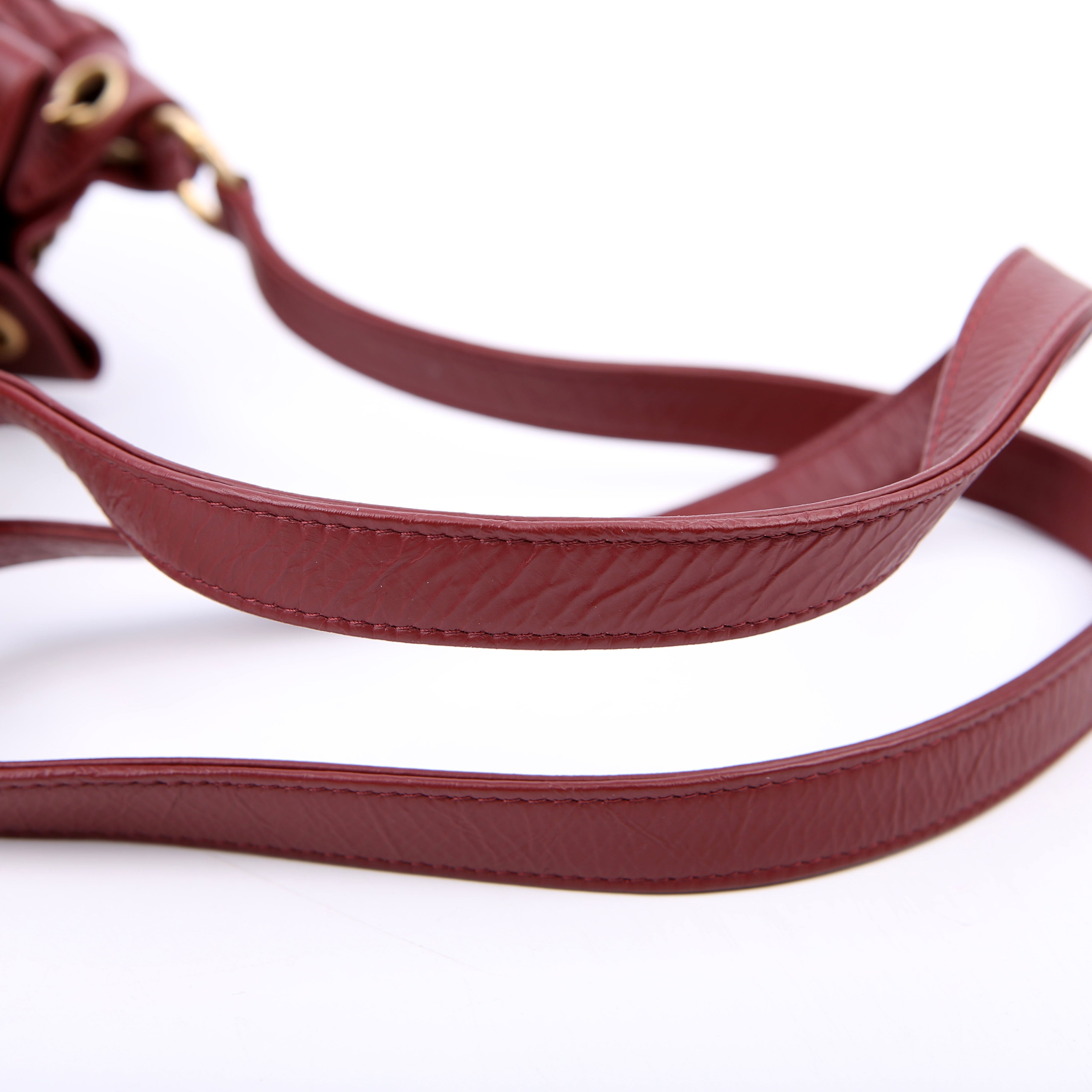 Coco Pleats Drawstring Bag 25M Maroon