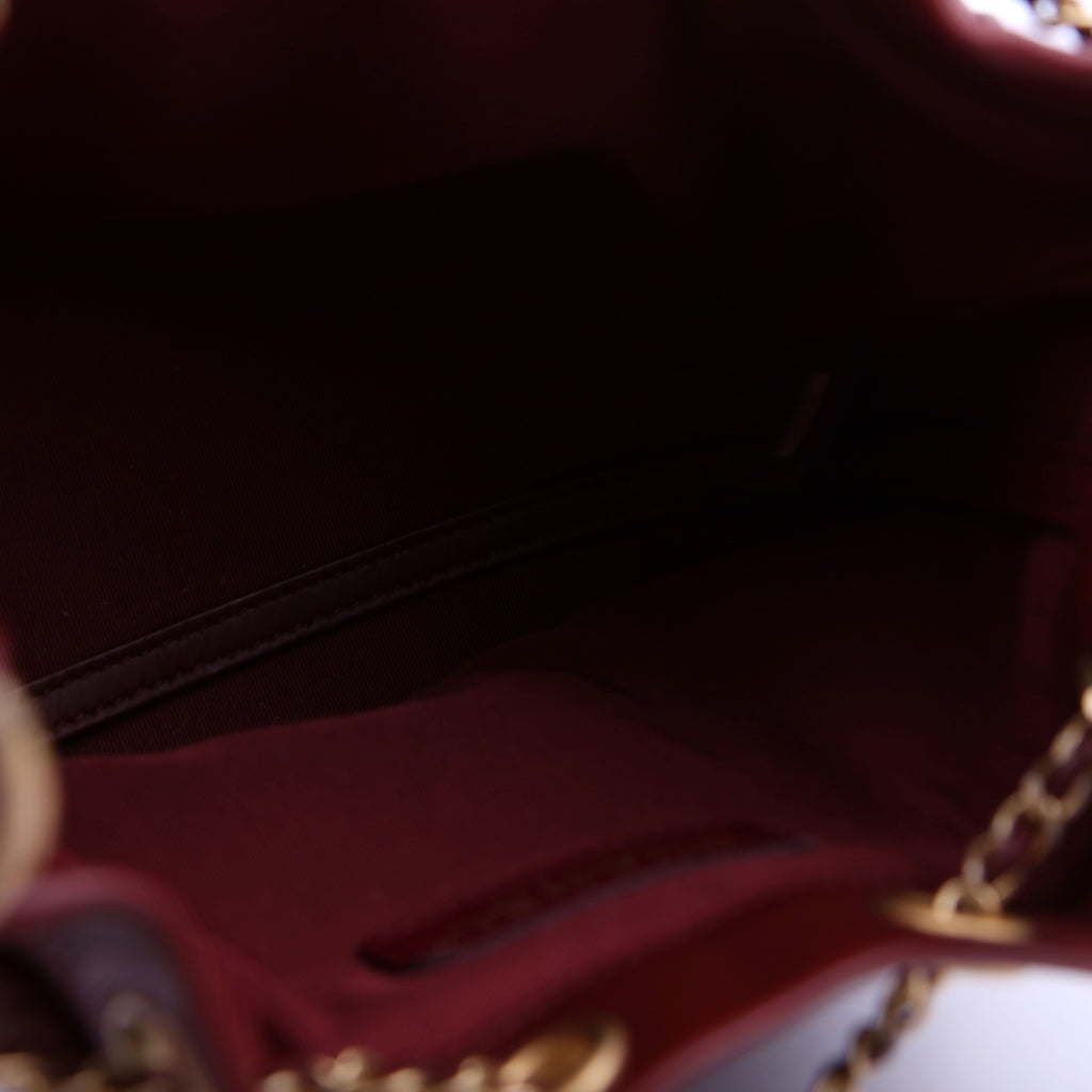 Coco Pleats Drawstring Bag 25M Maroon