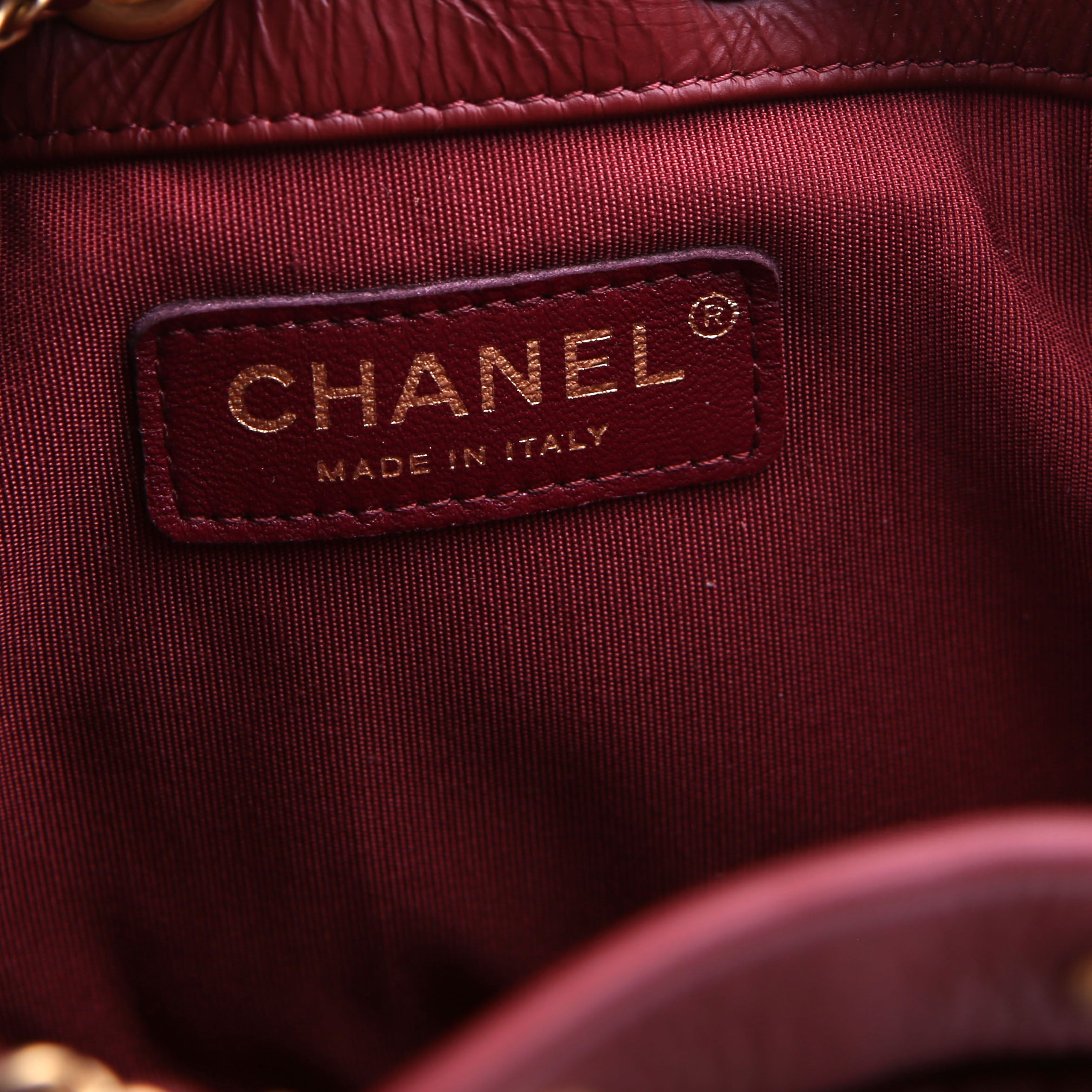 Coco Pleats Drawstring Bag 25M Maroon