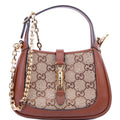 675799 Jackie 1961 Crystal GG Canvas Mini Shoulder Bag Brown