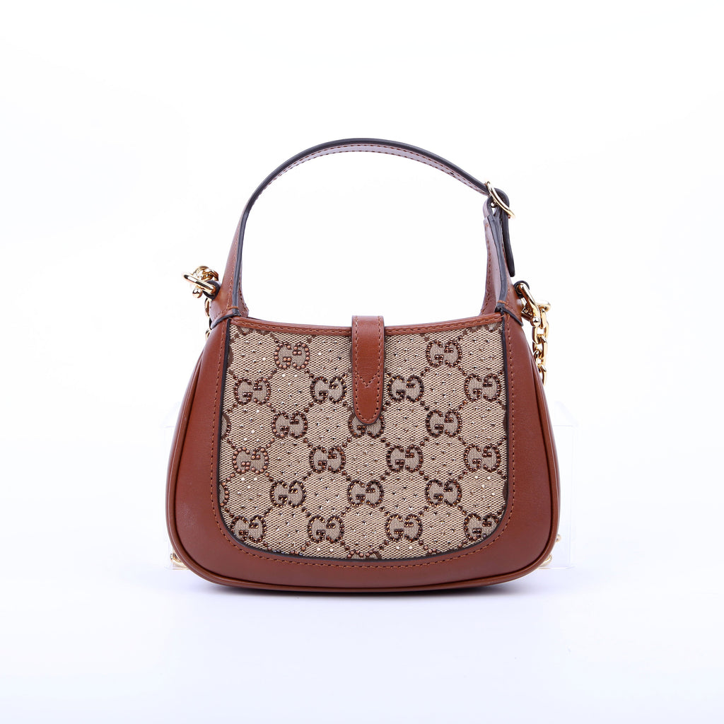 675799 Jackie 1961 Crystal GG Canvas Mini Shoulder Bag Brown