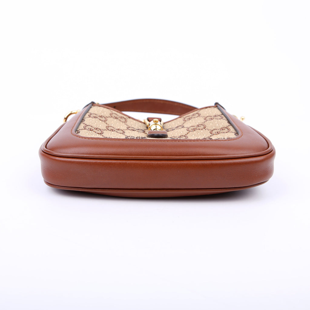 675799 Jackie 1961 Crystal GG Canvas Mini Shoulder Bag Brown