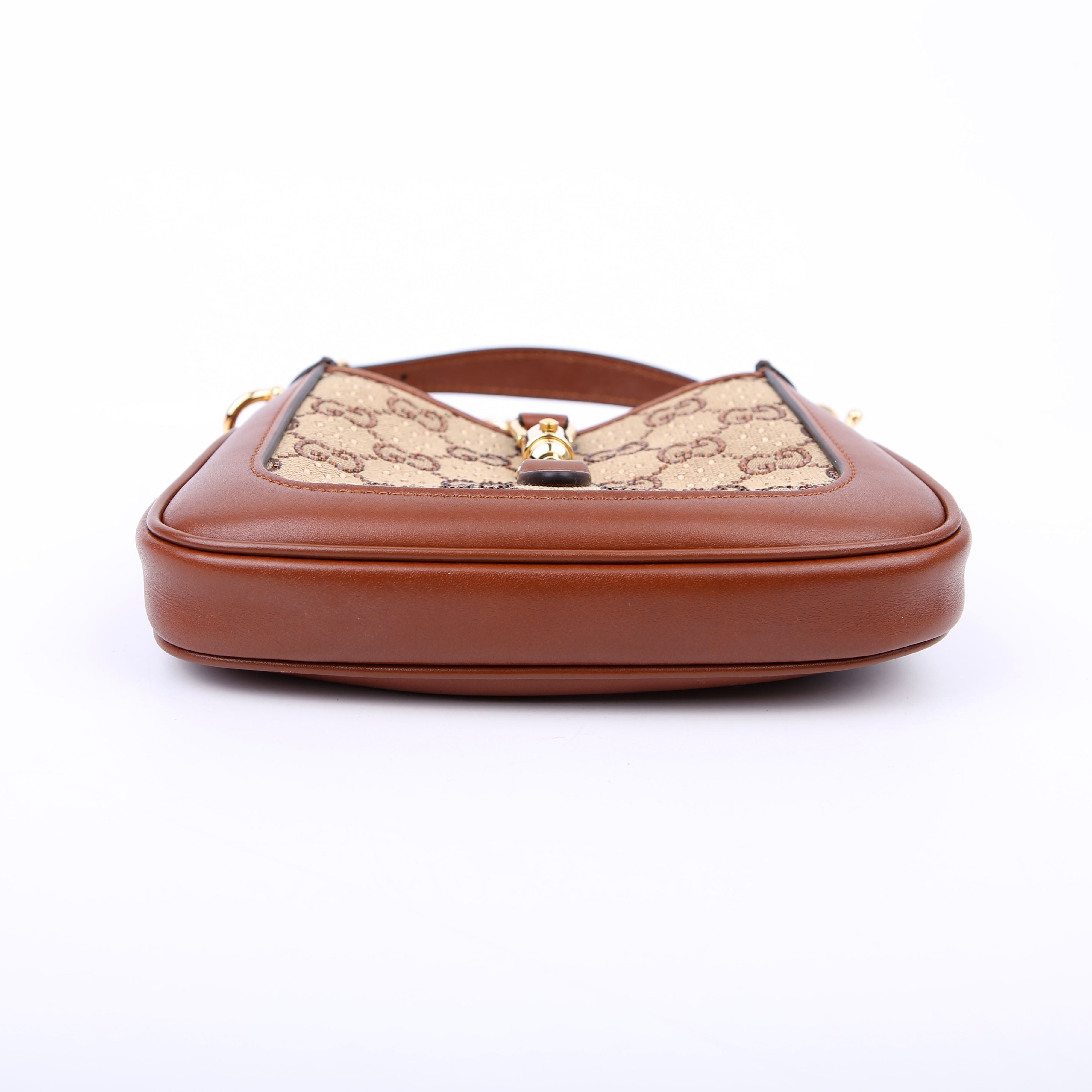 675799 Jackie 1961 Crystal GG Canvas Mini Shoulder Bag Brown