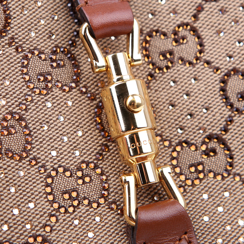675799 Jackie 1961 Crystal GG Canvas Mini Shoulder Bag Brown